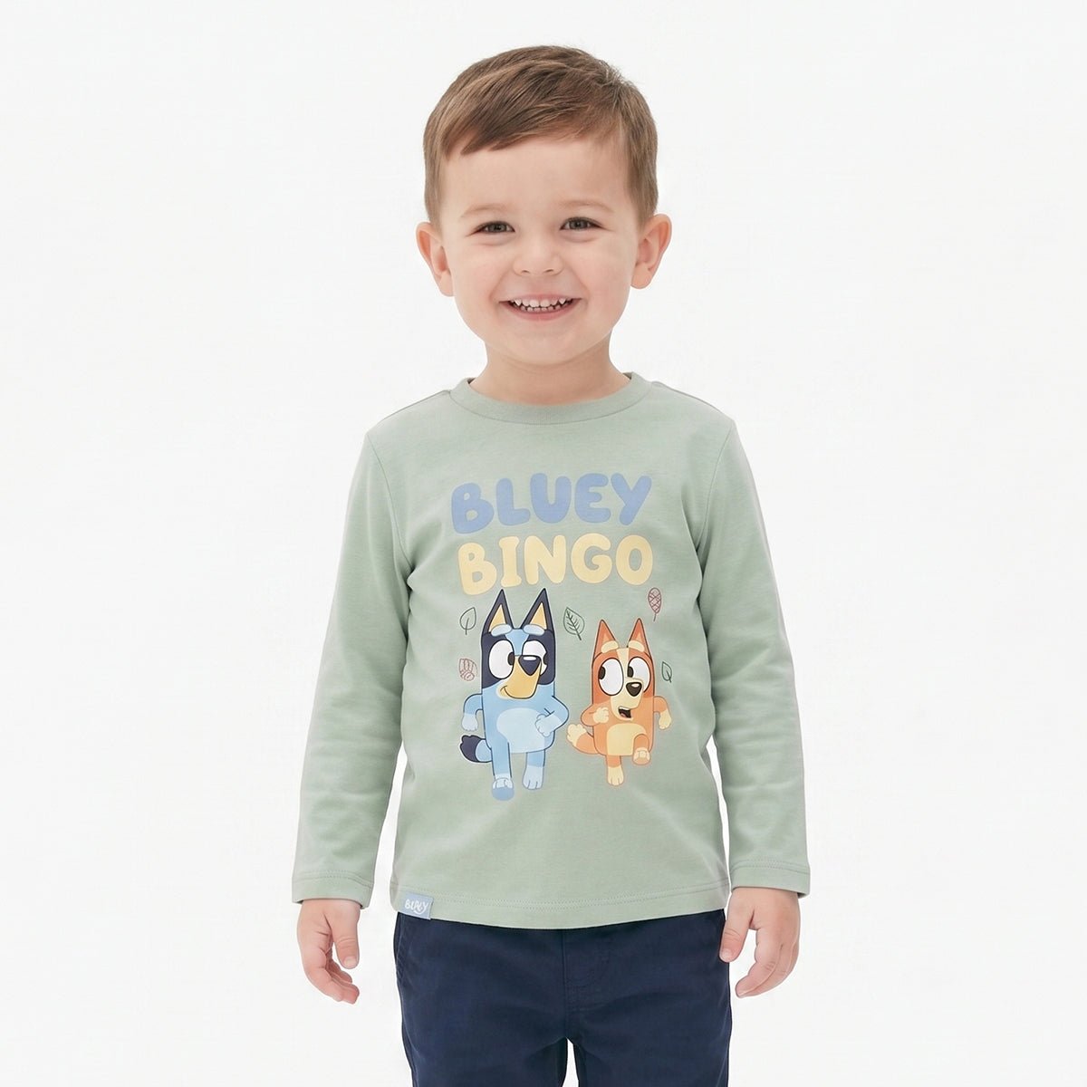 Polera Manga Larga Niño Bluey & Bingo Verde Bluey - Poleras Chile | The Brands Club cl