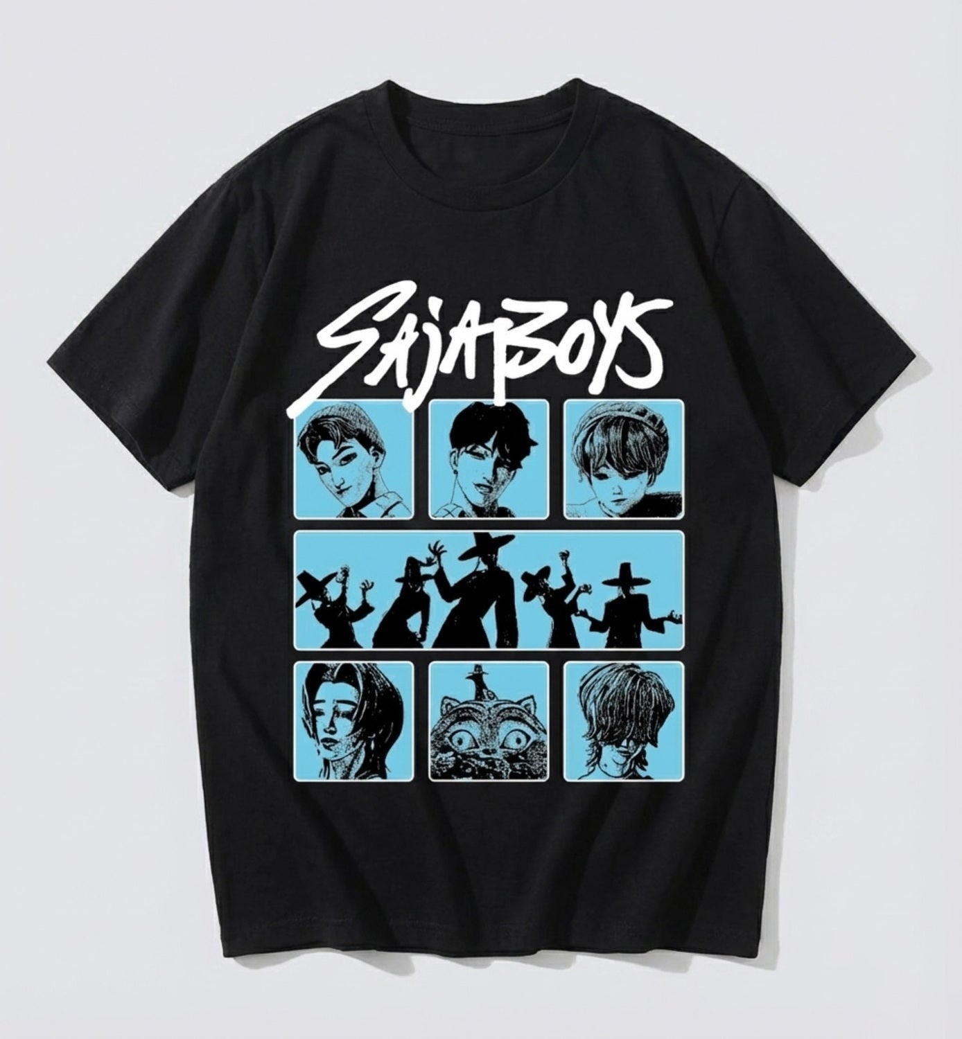 Polera Manga Corta Niño Saja Boys Negro Kpop Demon Hunters - Poleras Chile | The Brands Club cl