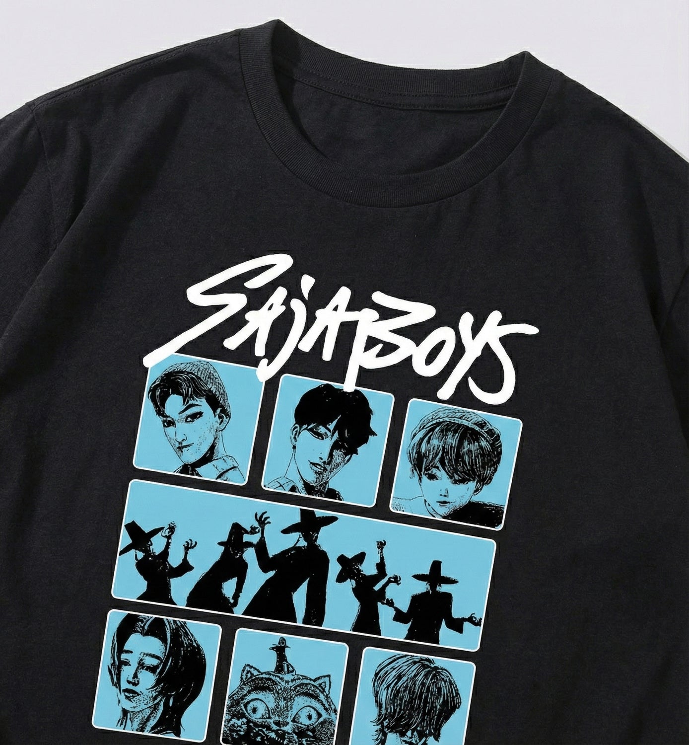 Polera Manga Corta Niño Saja Boys Negro Kpop Demon Hunters - Poleras Chile | The Brands Club cl
