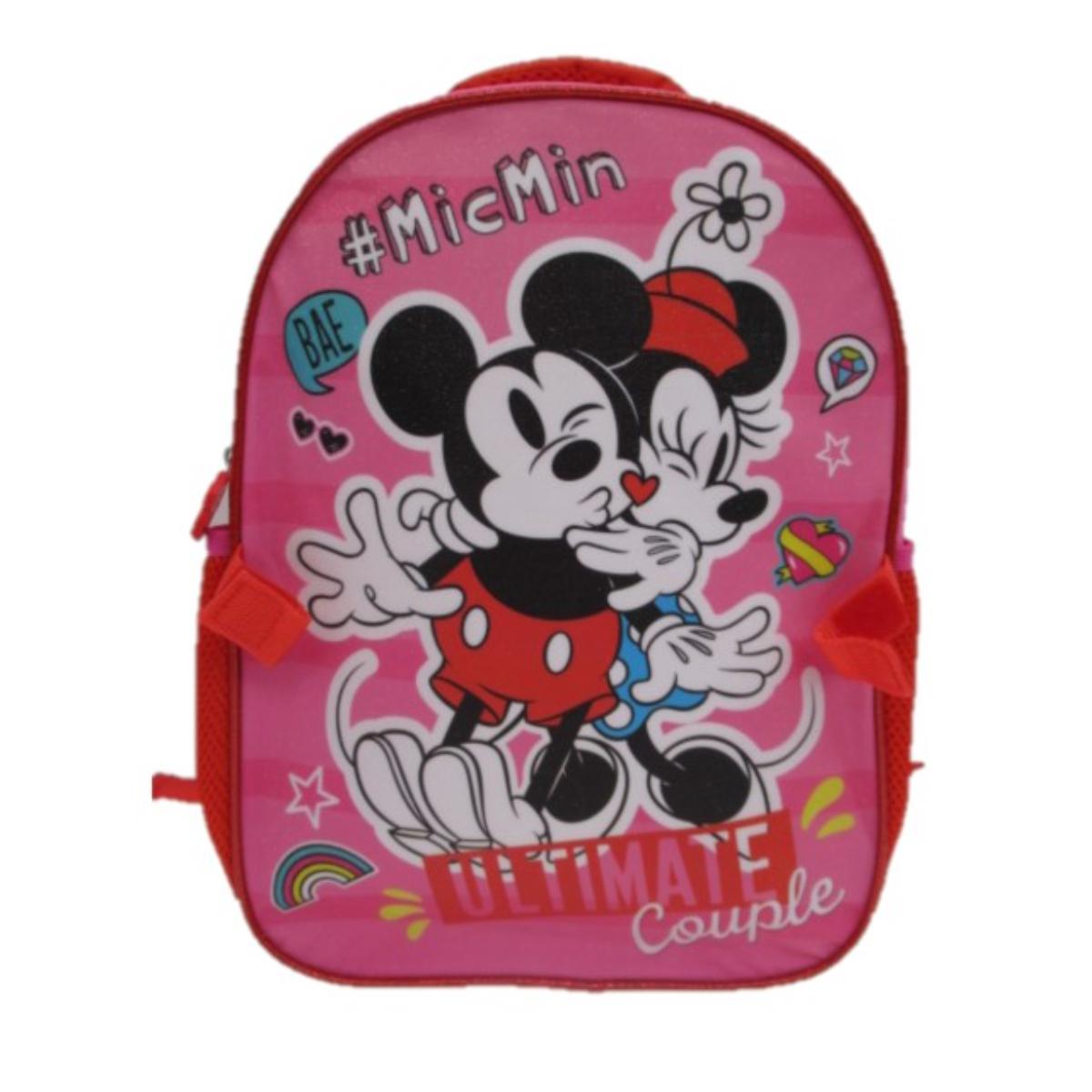 Mochila con Lonchera Escolar Niña Heart Minnie Rosado Disney