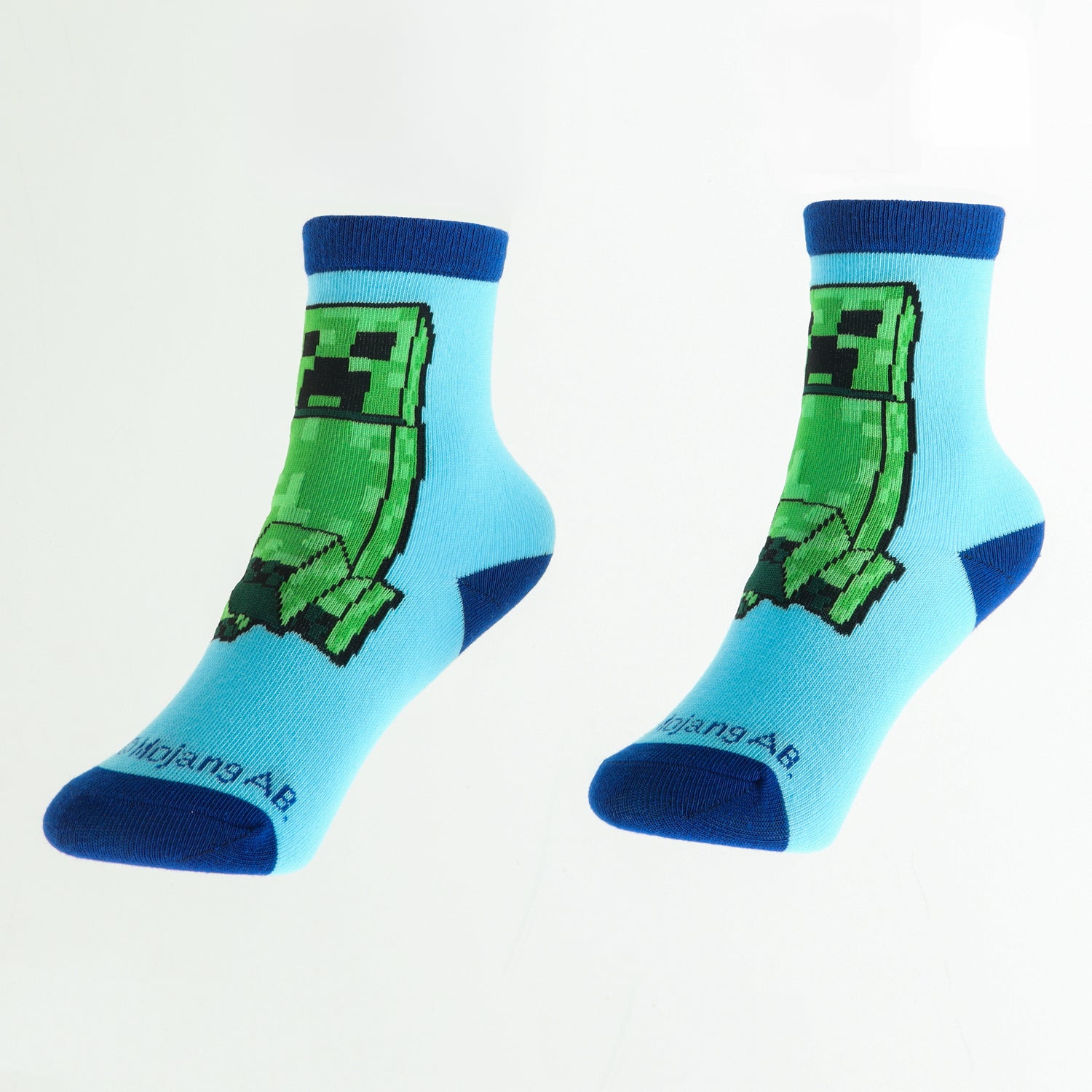 Bipack Calcetines Niño Creeper Zombie Y Pato Celeste Minecraft