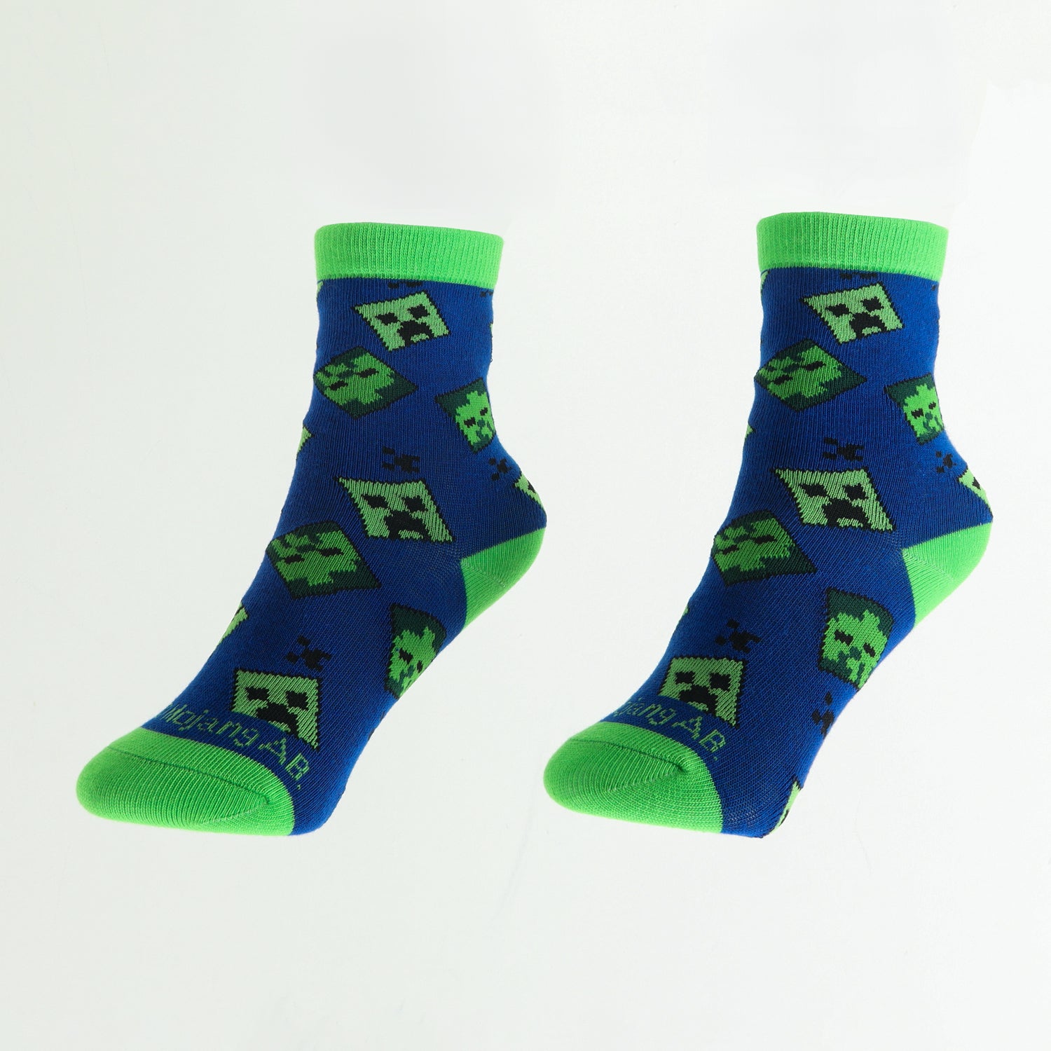 Bipack Calcetines Niño Creeper Zombie Y Pato Celeste Minecraft