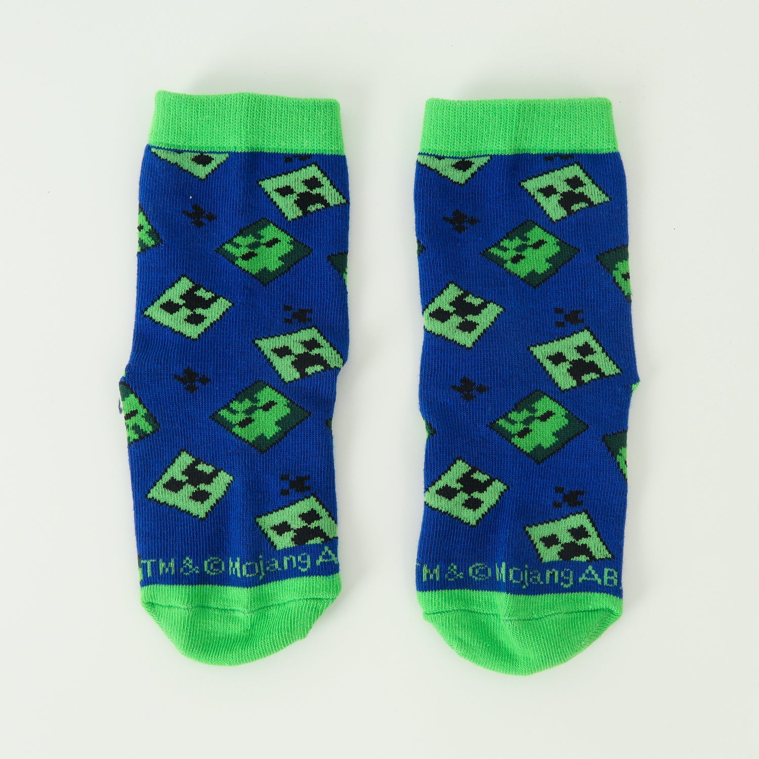 Bipack Calcetines Niño Creeper Zombie Y Pato Celeste Minecraft