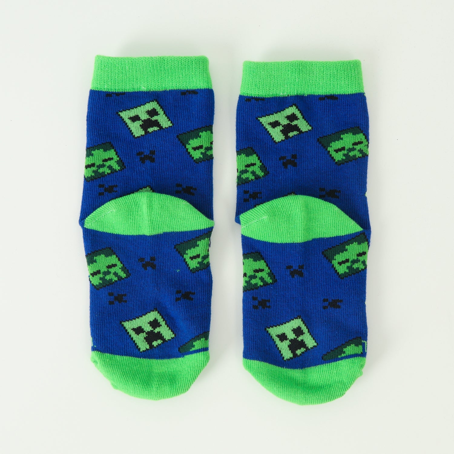 Bipack Calcetines Niño Creeper Zombie Y Pato Celeste Minecraft