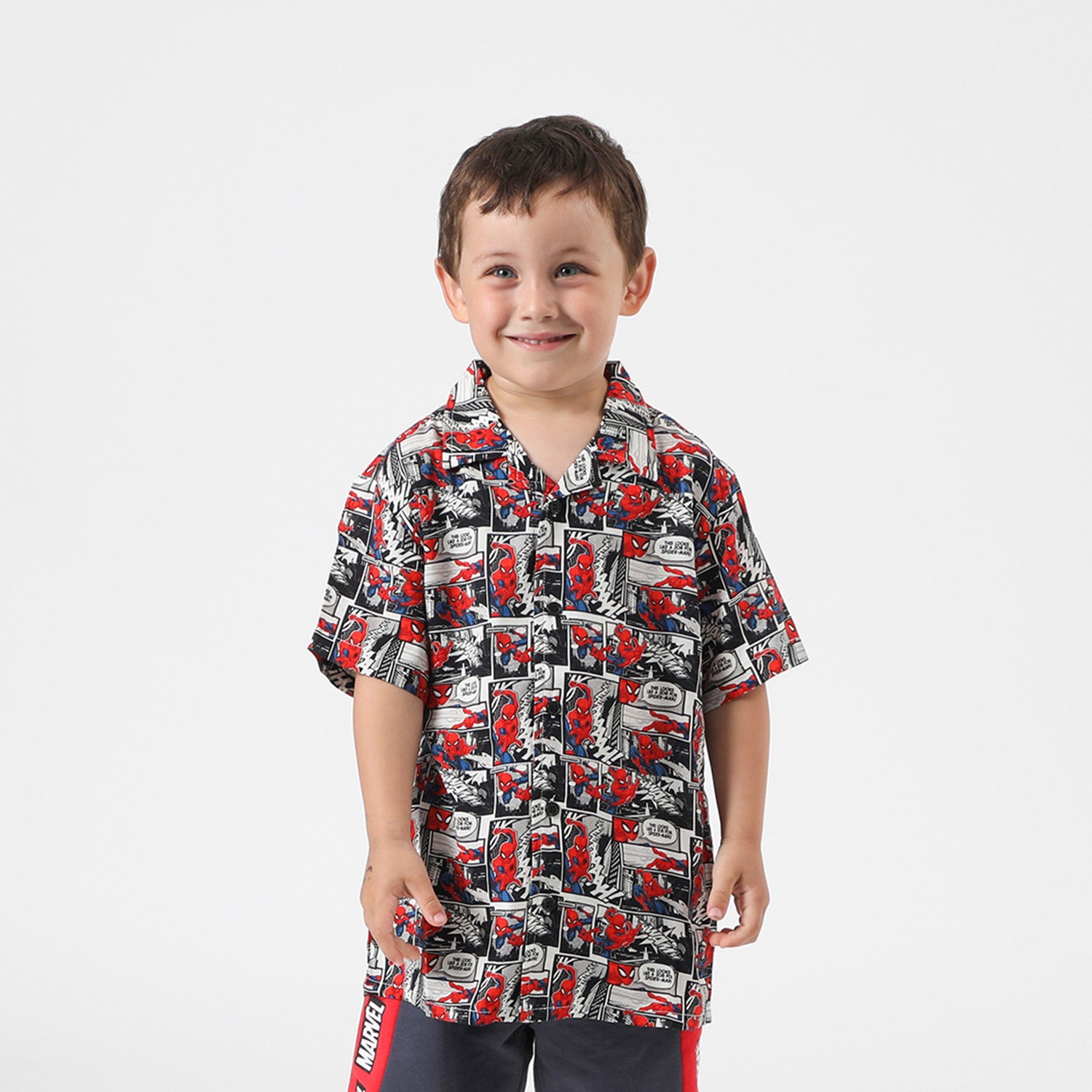 Camisa Niño Spiderman Comic Rojo Marvel