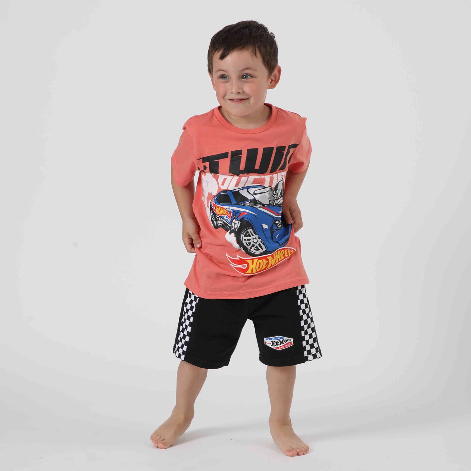 Conjunto Niño Auto Naranjo Hot Wheels