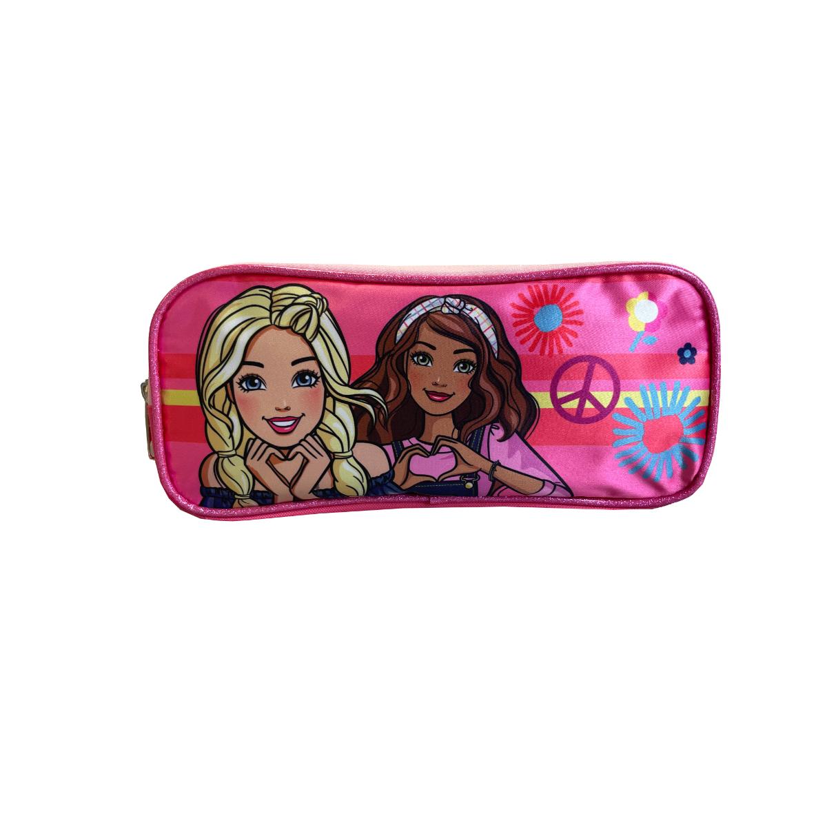 Estuche Escolar Niña Doble Cierre Rosado Barbie