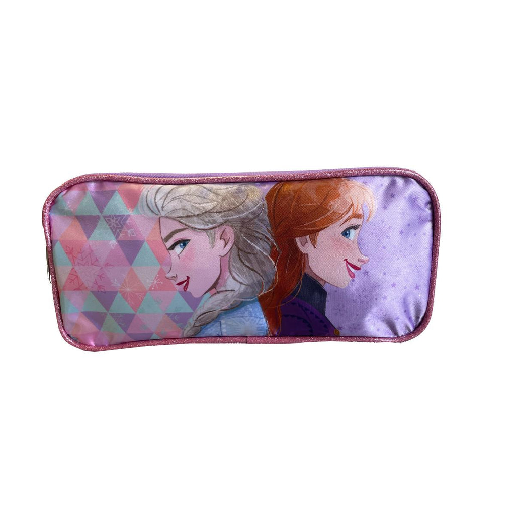 Estuche Escolar Niña Doble Cierre Lila Frozen Disney