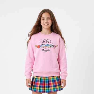 Polerón Niña Rosado Corazón BT21