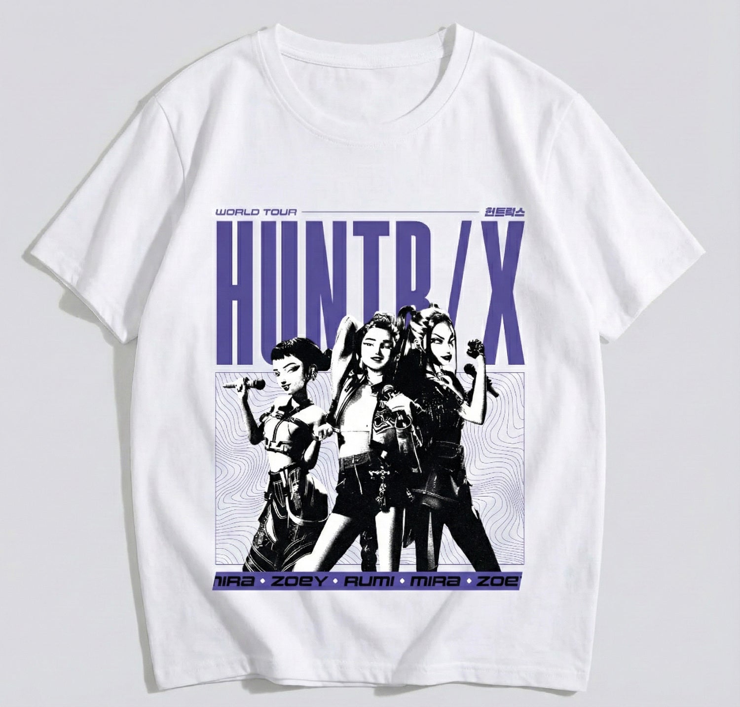 Polera Manga Corta Niña World Tour Blanco Kpop Demon Hunters