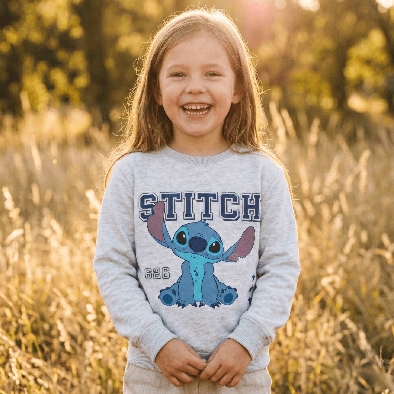 Polerón Cerrado Niña Lilo & Stitch Gris Disney - Polerones Chile | The Brands Club cl