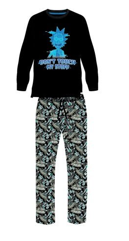 Pijama Largo Hombre Don´t Touch Negro Rick and Morty - Pijamas Chile | The Brands Club cl