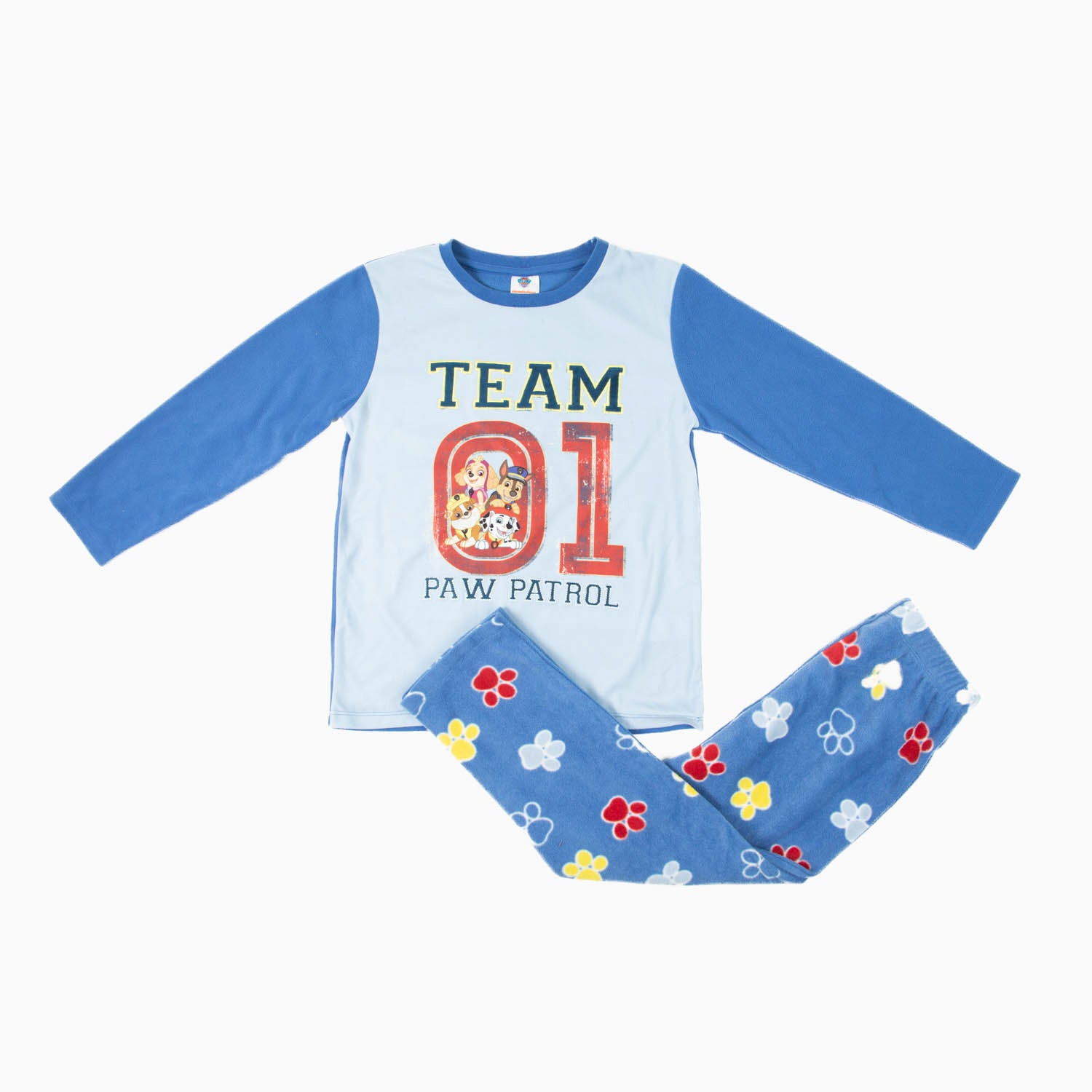 Conjunto Pijama Polar Niño Team 01 Azul Paw Patrol