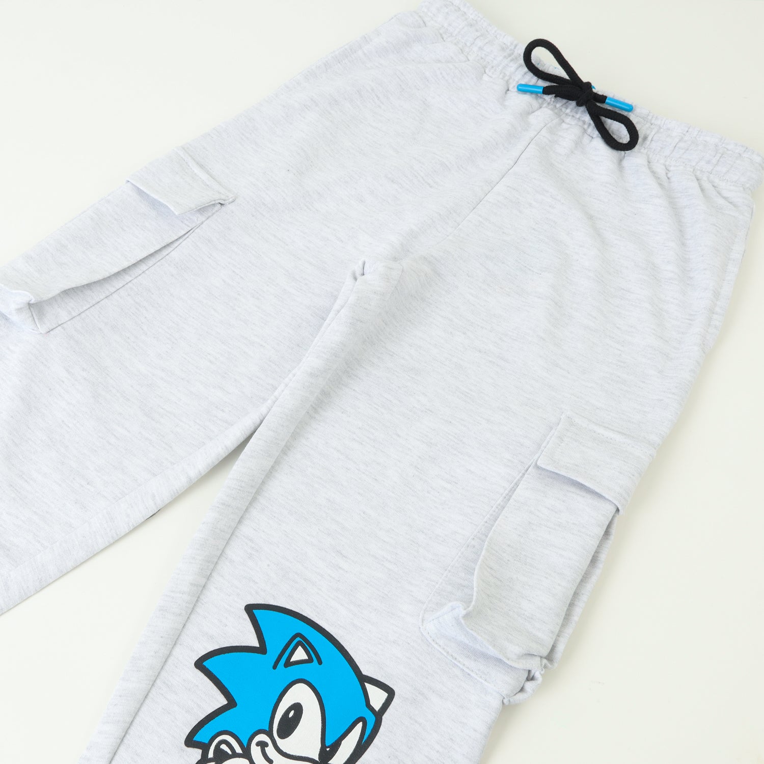 Pantalon Cargo De Buzo Niño Grafiti Gris Sonic