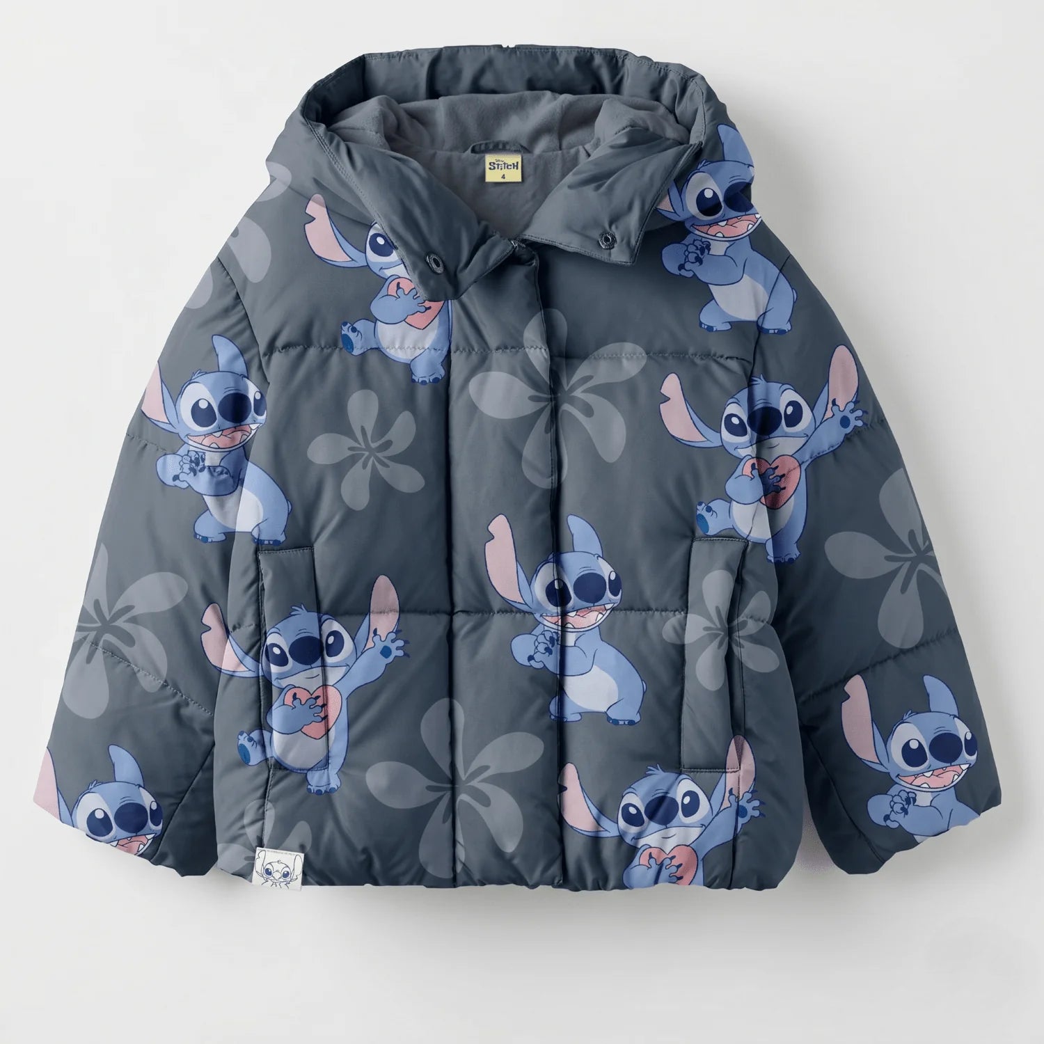 Parka Niña Full Print Lilo & Stitch Gris Disney