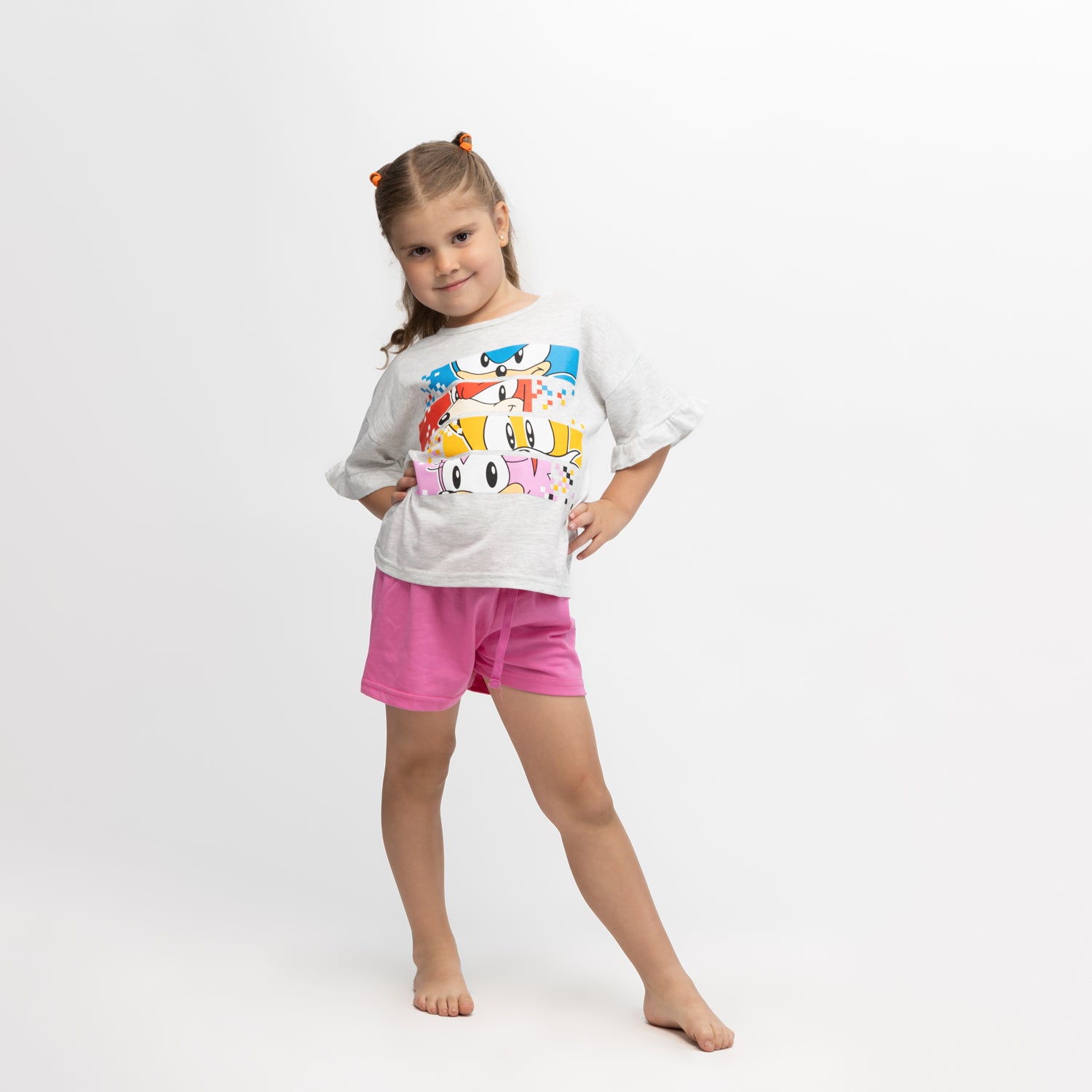 Pijama Niña Team Face Rosado Sonic