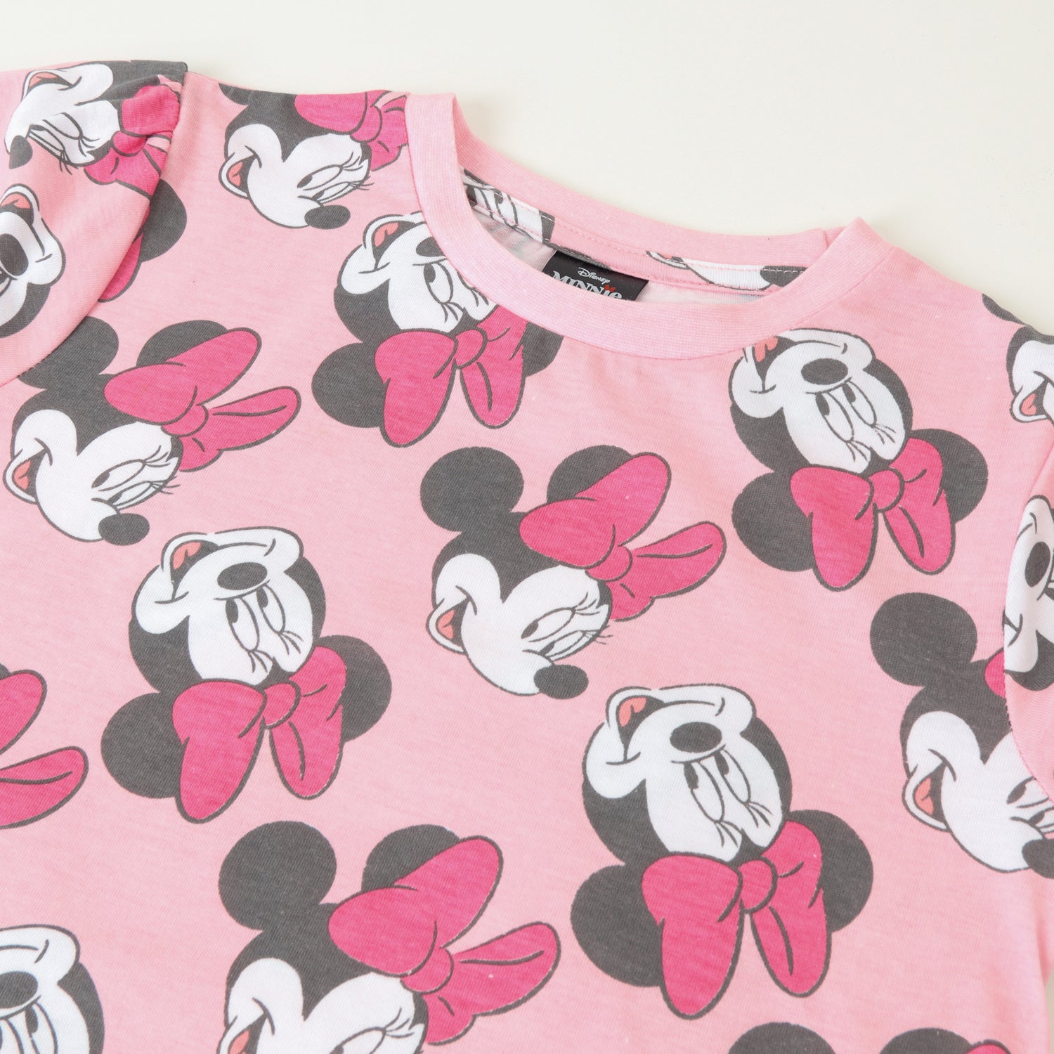 Pijama Manga Corta Niña Rosado Full Print Minnie Disney