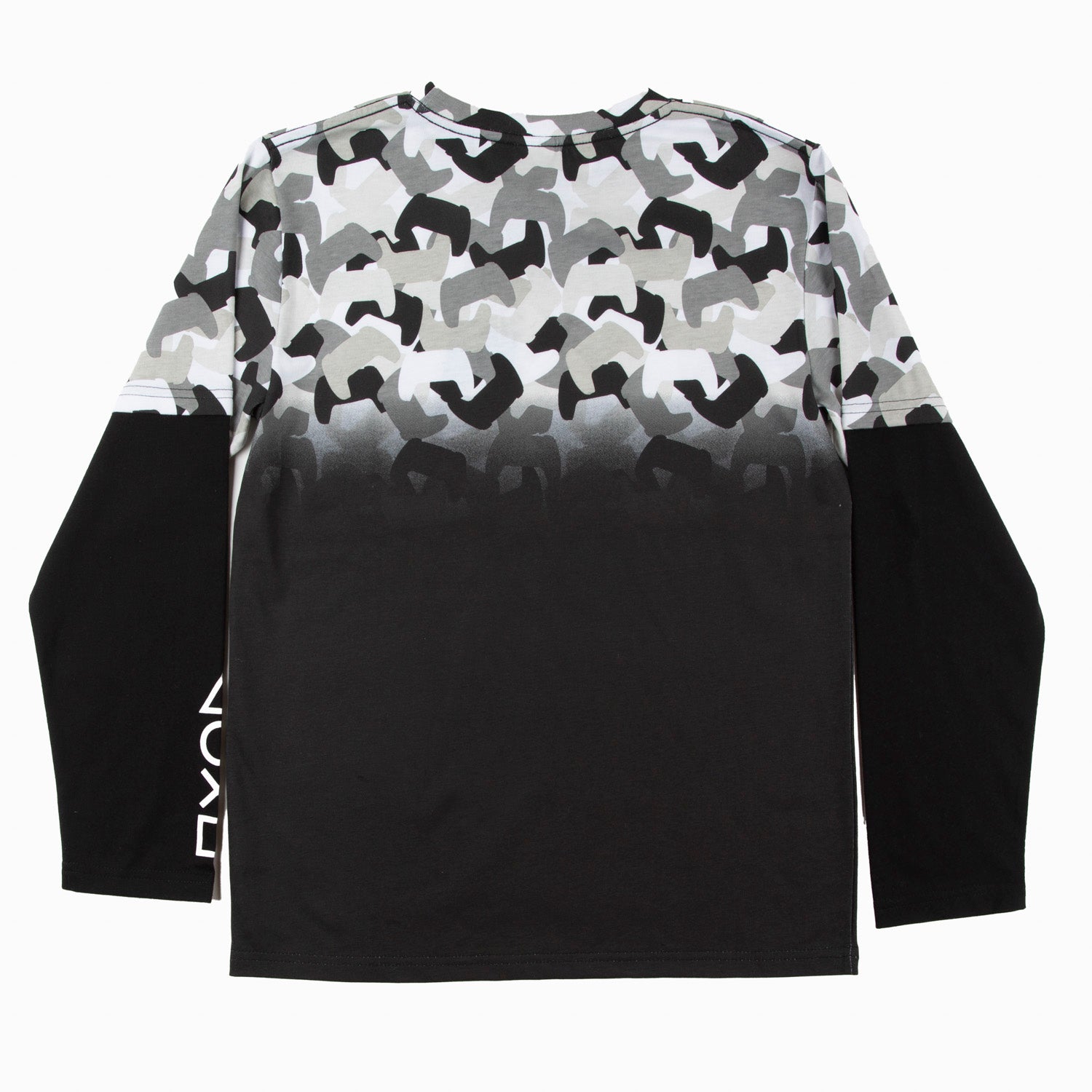 Polera Manga Larga Niño Control Camo Negro Playstation