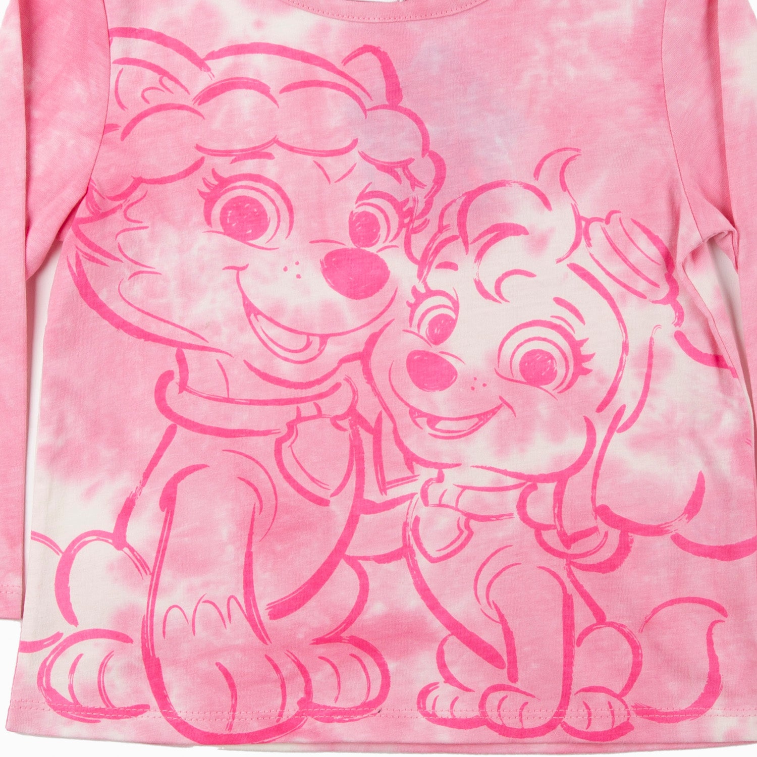 Polera Manga Larga Niña Tie Dye Rosado Paw Patrol