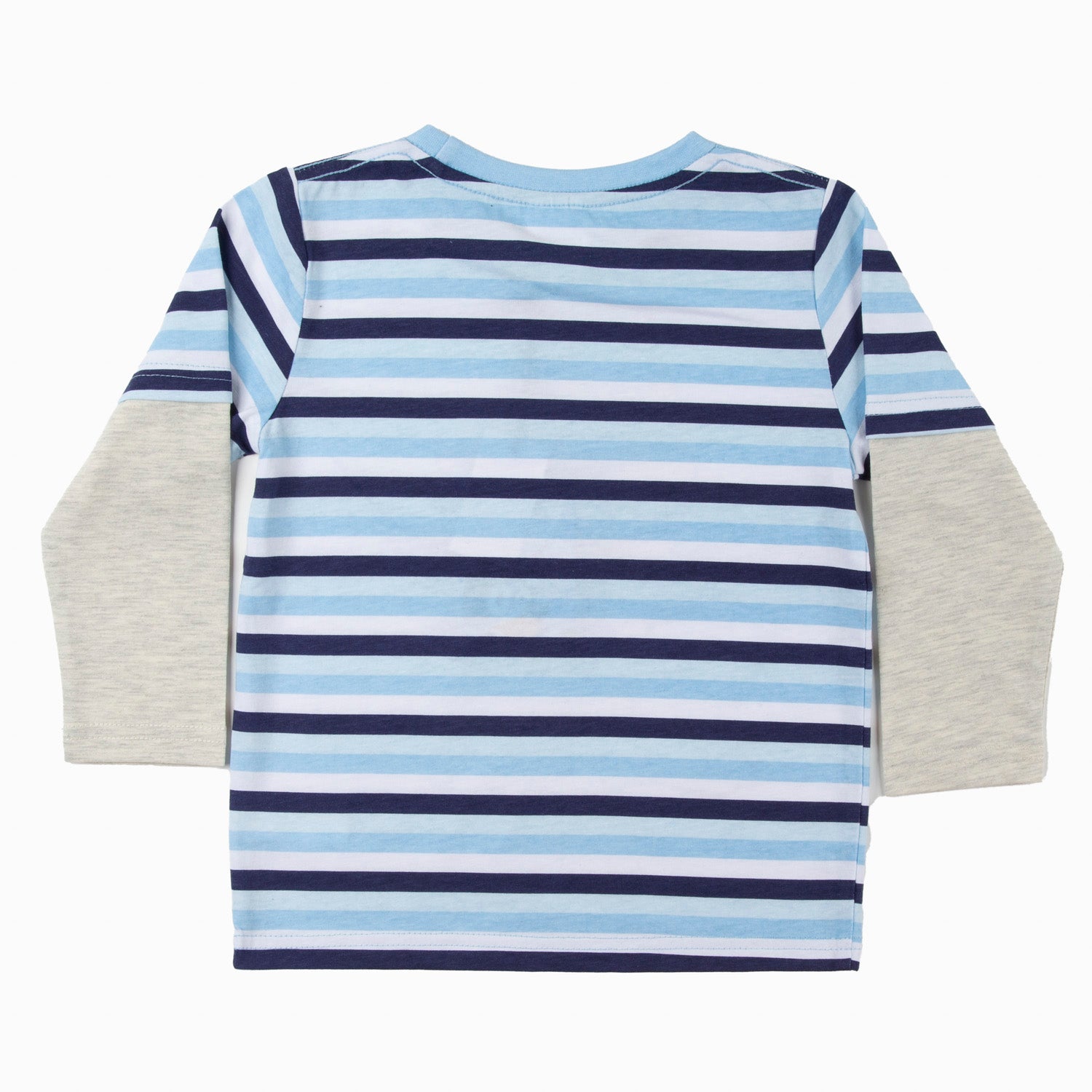 Polera Manga Larga Niño Rayas Celeste Bluey