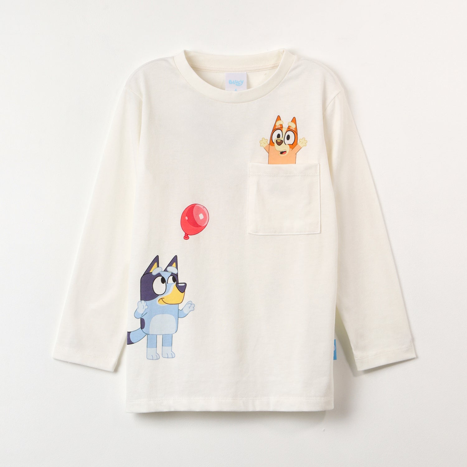 Polera Manga Larga Niño Globos Beige Bluey