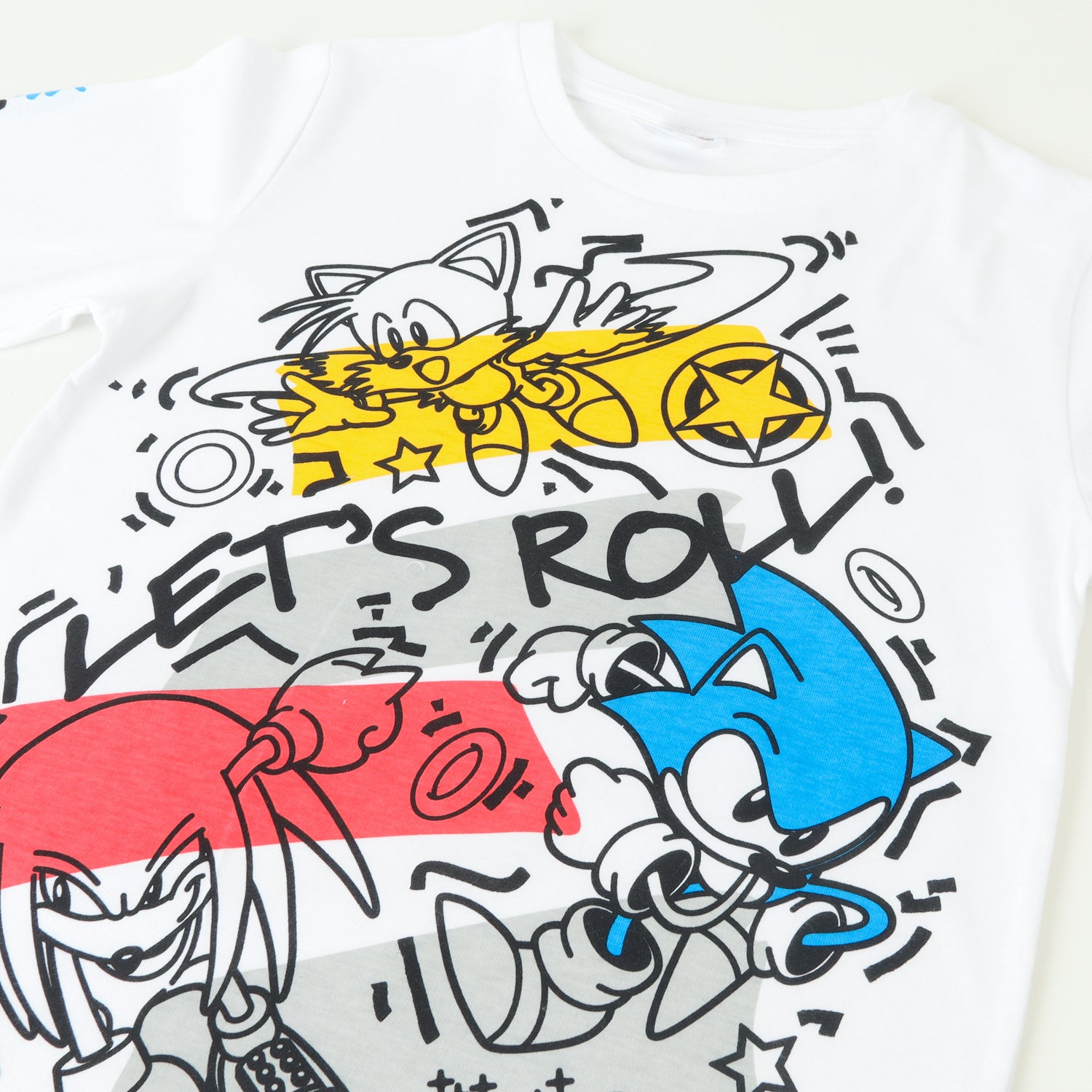 Polera Manga Larga Niño Graffiti Blanco Sonic