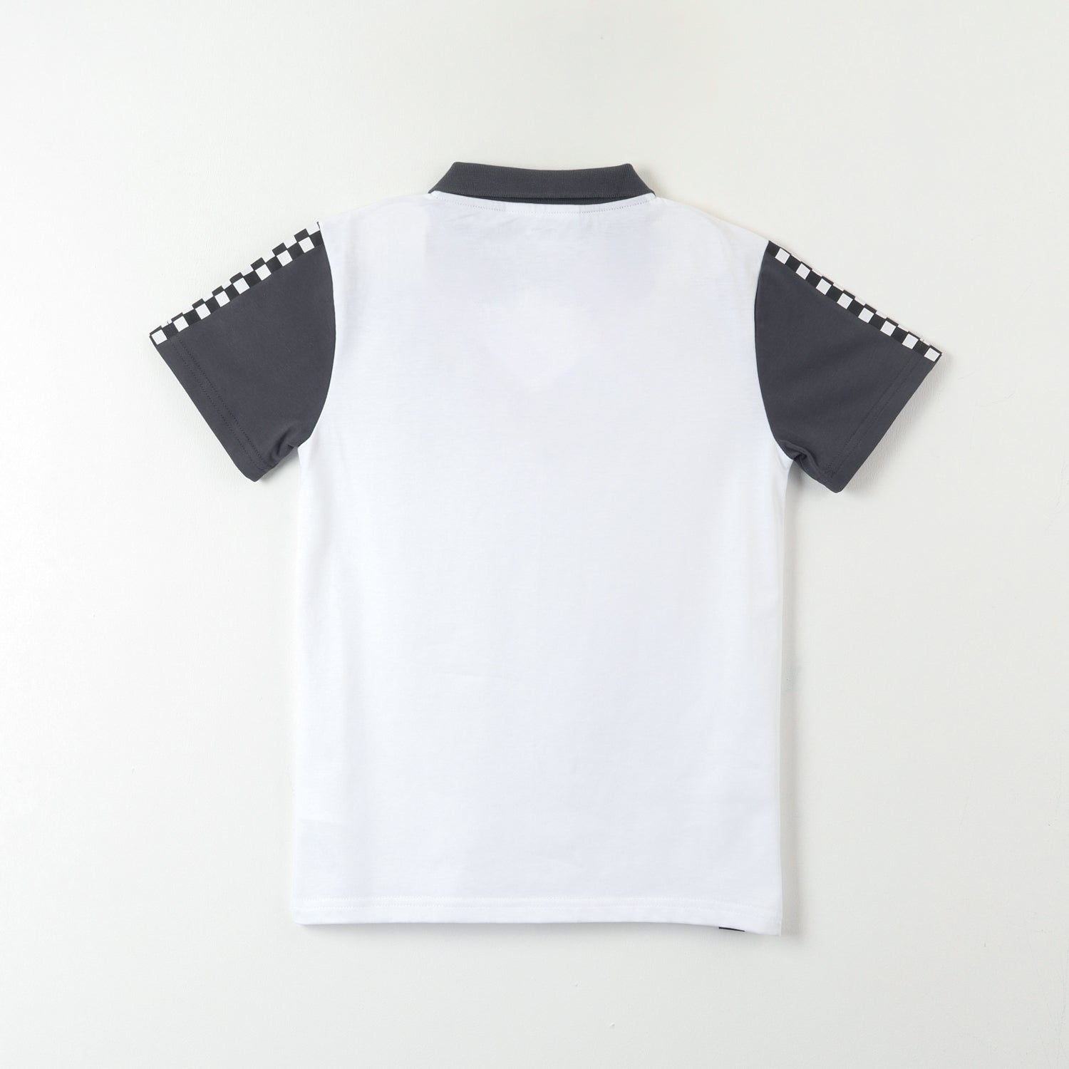 Polera Manga Corta Niño Polo Blanco Hot Wheels