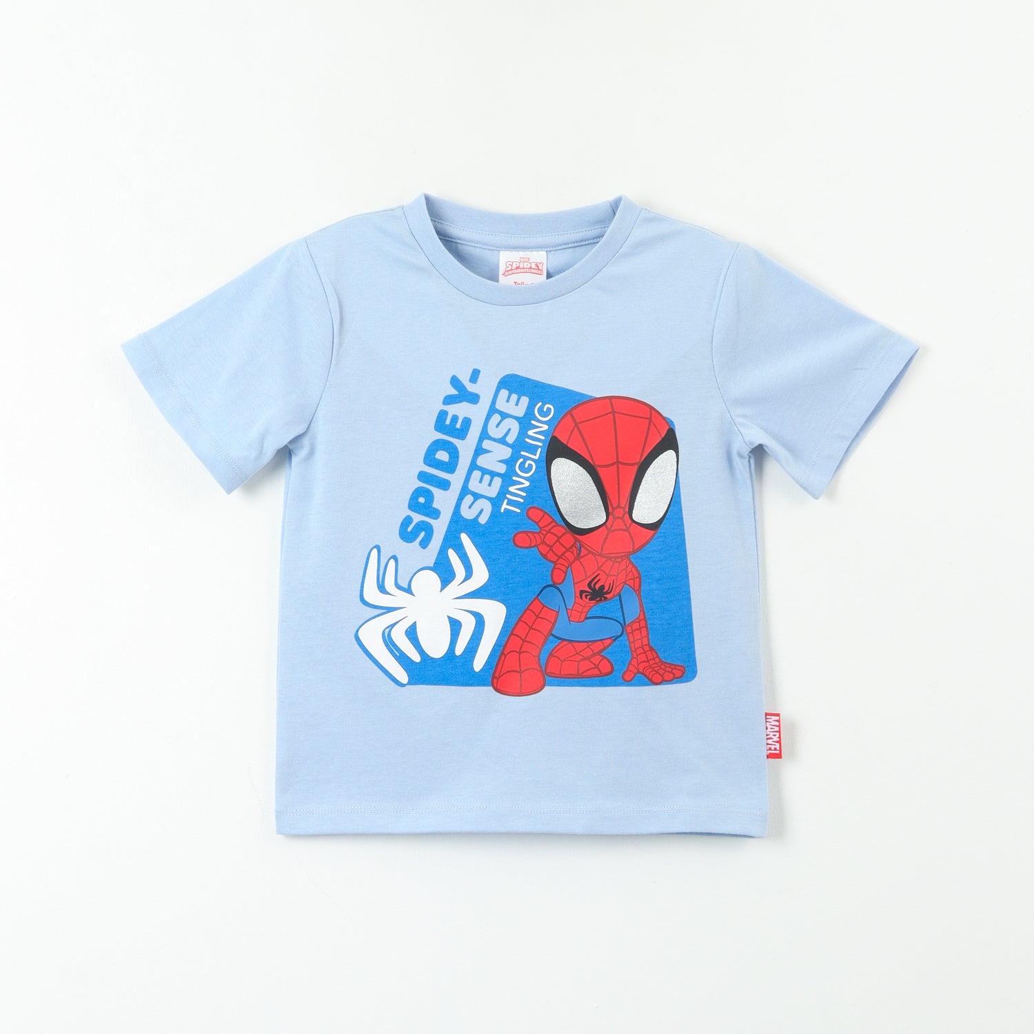 Polera Manga Corta Niño Spidey Sense Celeste Marvel