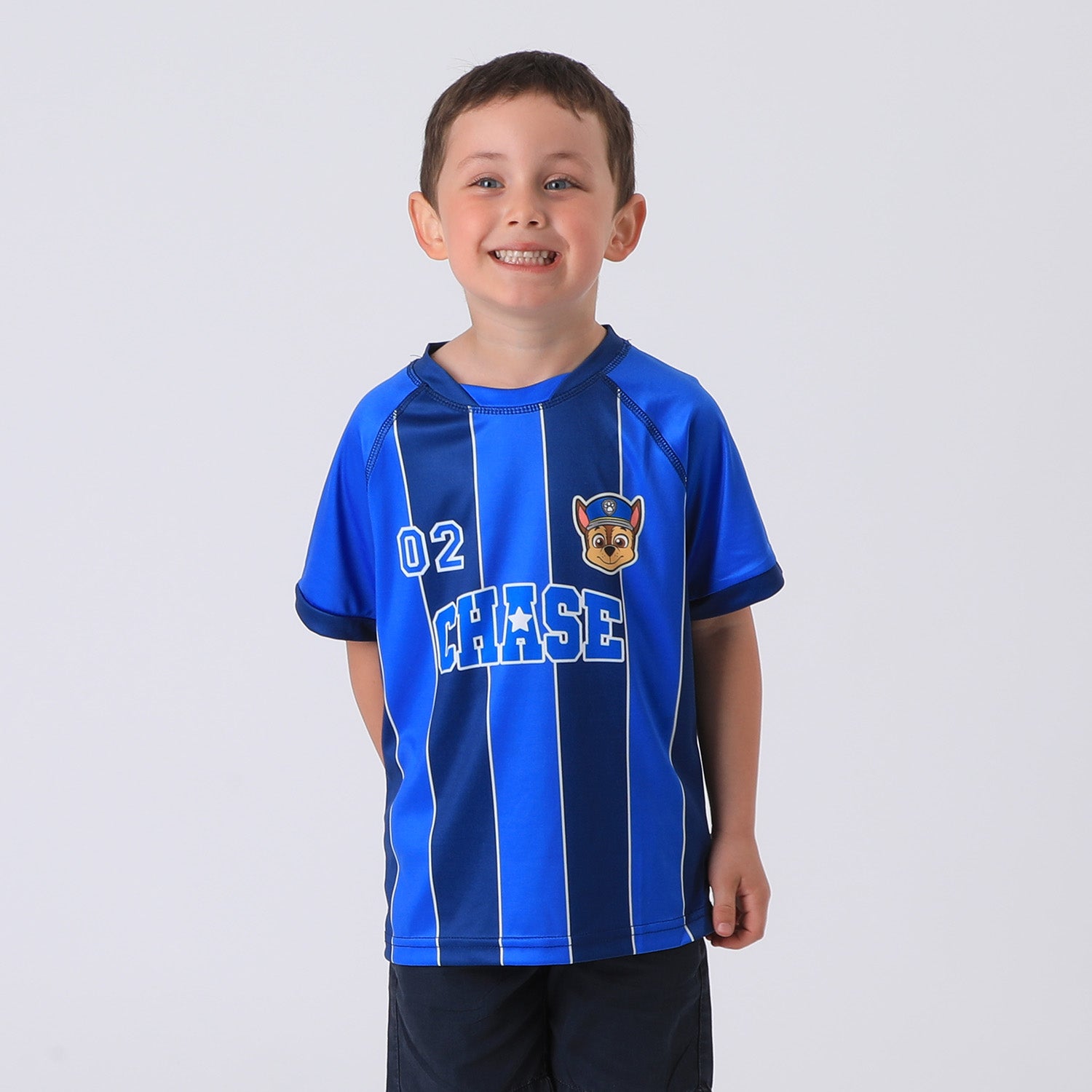 Polera Manga Corta Niño Azul Fútbol Paw Patrol