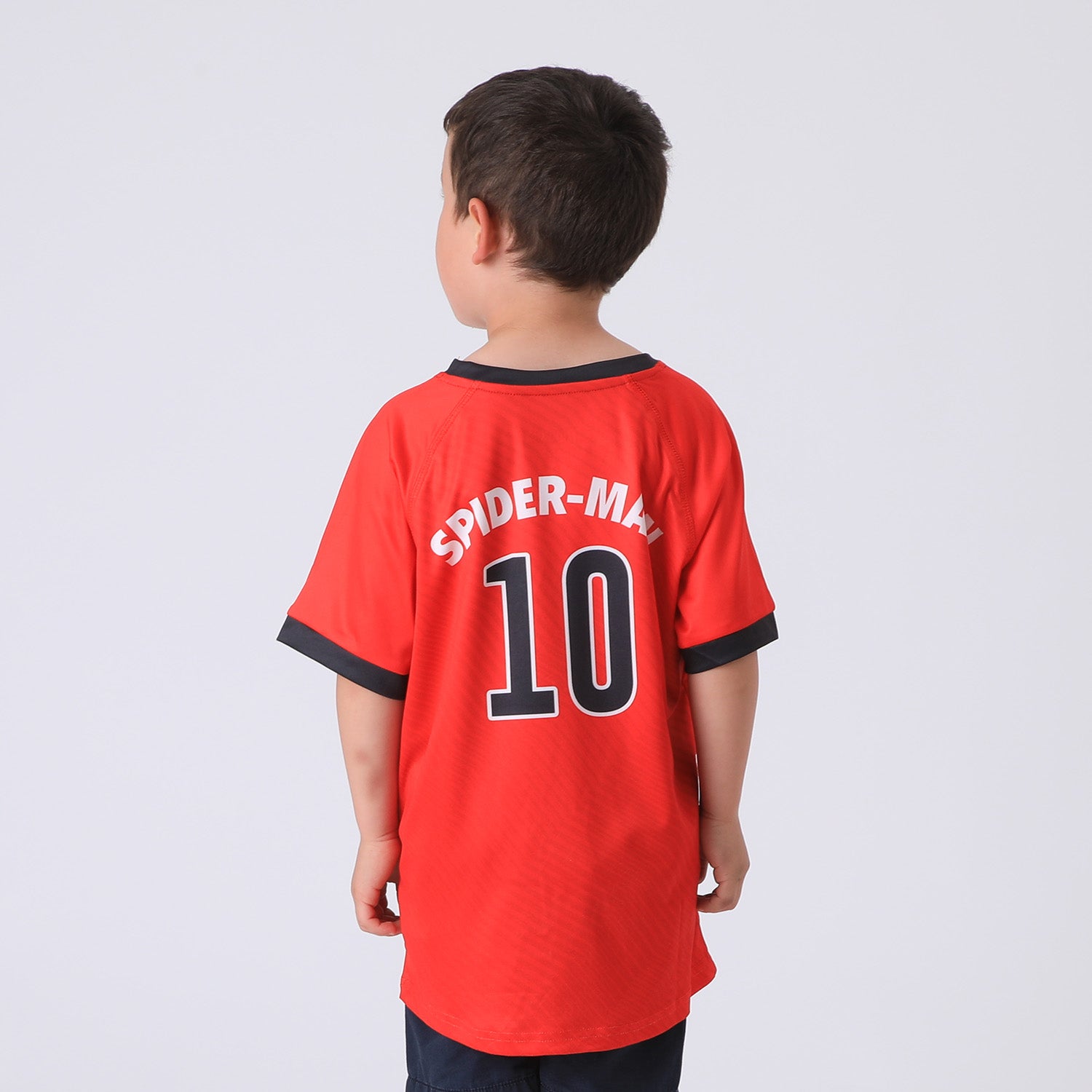 Polera Manga Corta Niño Rojo Fútbol Spiderman Marvel