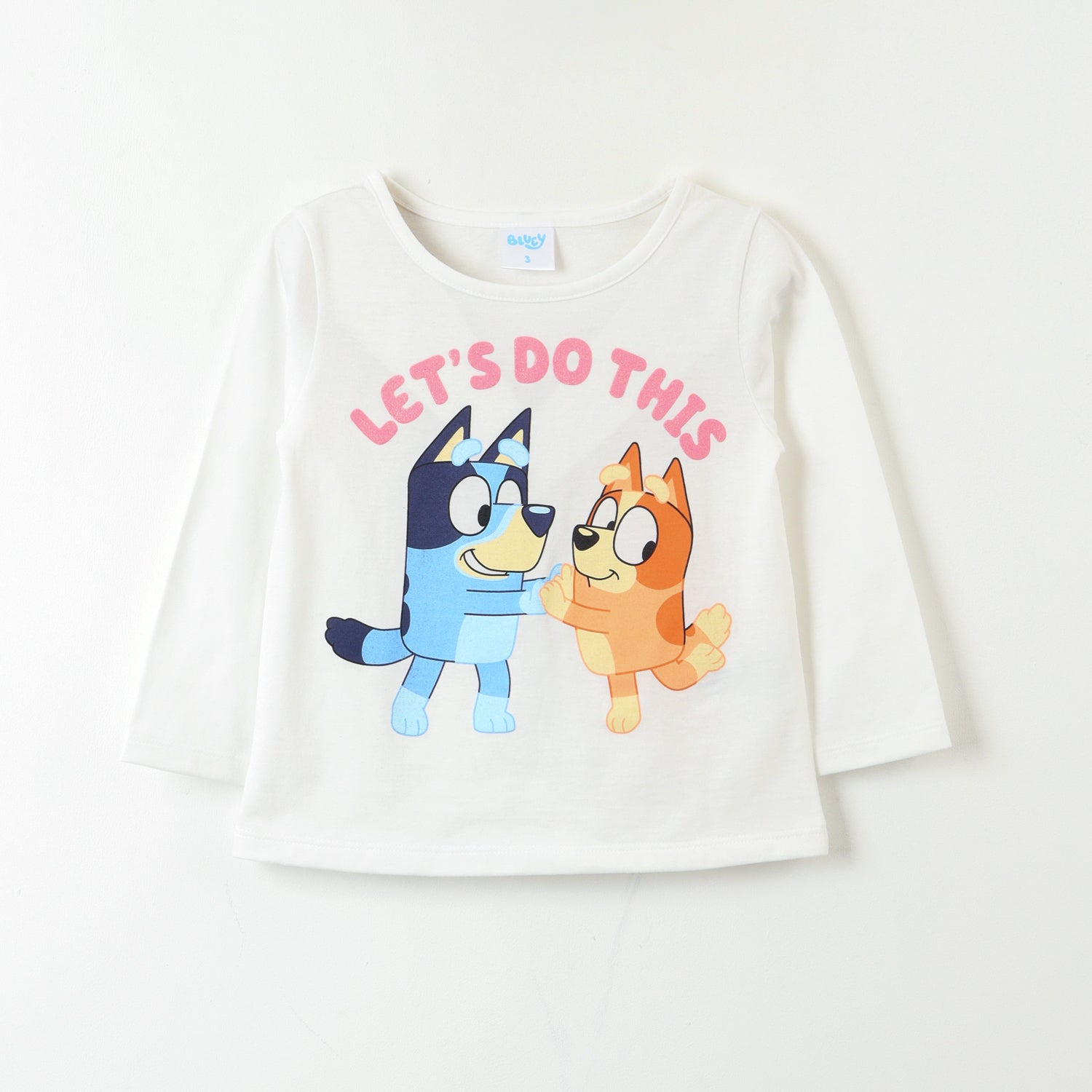 Polera Manga Larga Niña Lets Do This! Blanco Bingo Y Bluey