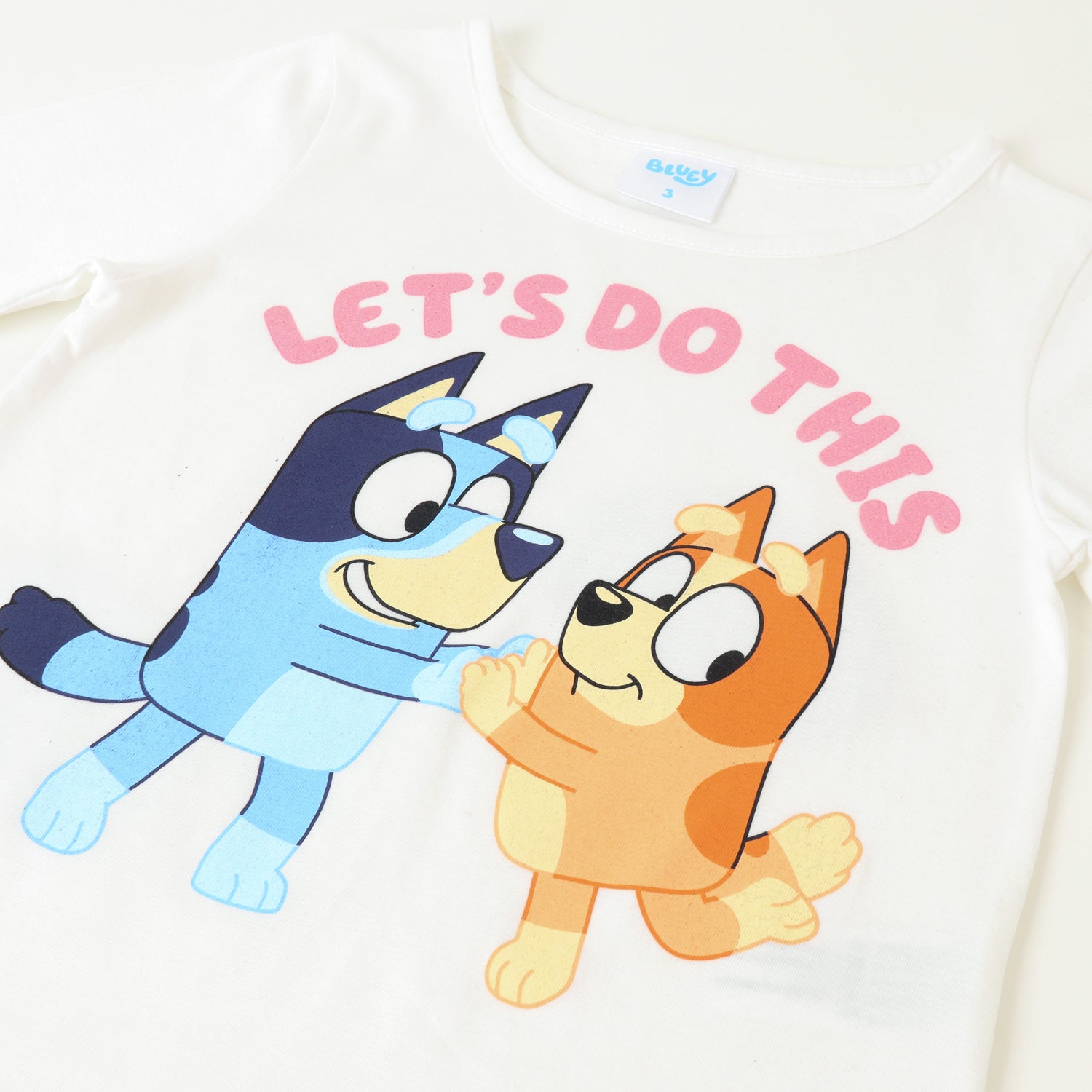 Polera Manga Larga Niña Lets Do This! Blanco Bingo Y Bluey