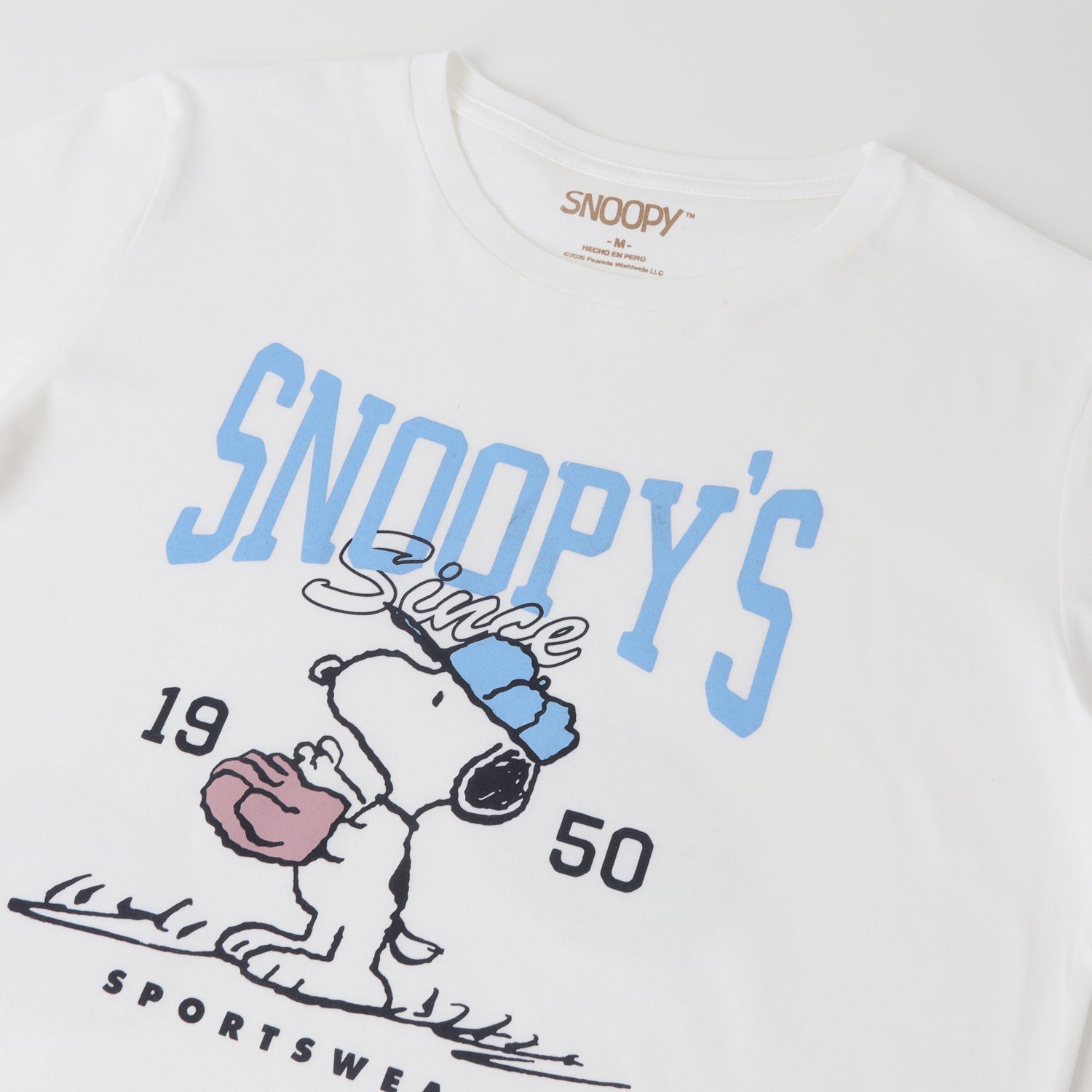 Polera Manga Corta Mujer 1950 Blanco Snoopy