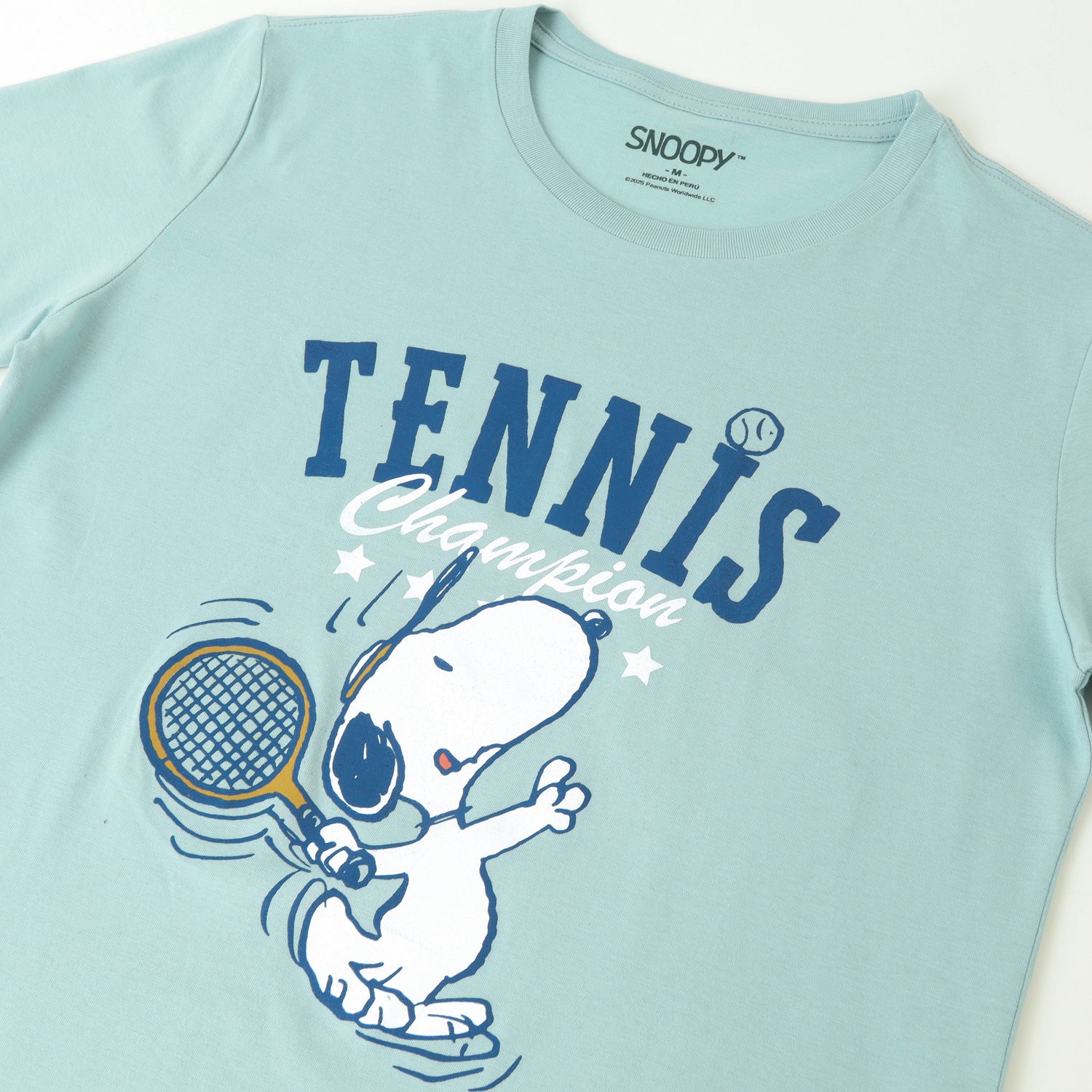 Polera Manga Corta Mujer Tennis Verde Snoopy