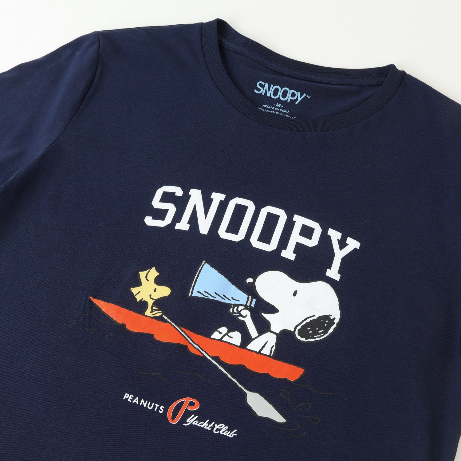 Polera Manga Corta Mujer Laugh Azul Snoopy