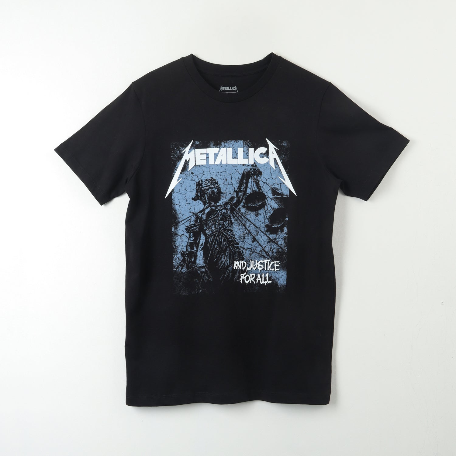Polera Manga Corta Hombre Justice Negro Metallica