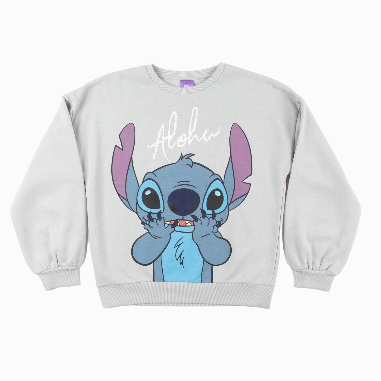 Poleron Cerrado Niña Lilo & Stitch Cute Aloha Gris Disney