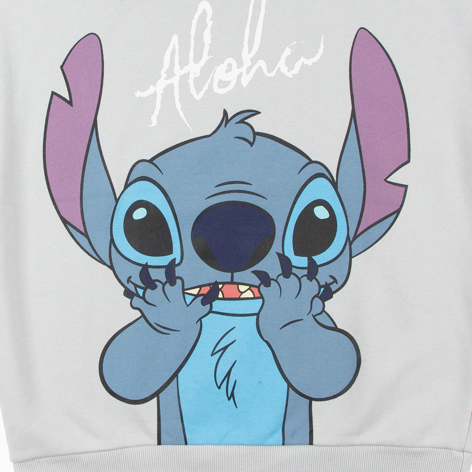Poleron Cerrado Niña Lilo & Stitch Cute Aloha Gris Disney