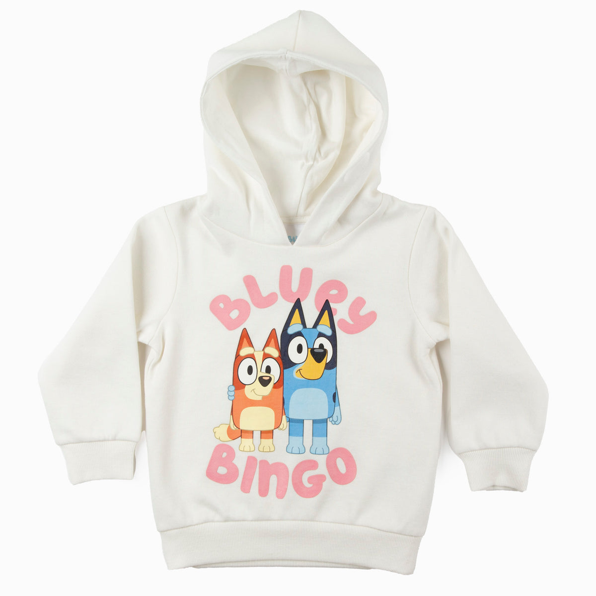 Poleron Gorro Niña Bluey y Bingo Blanco