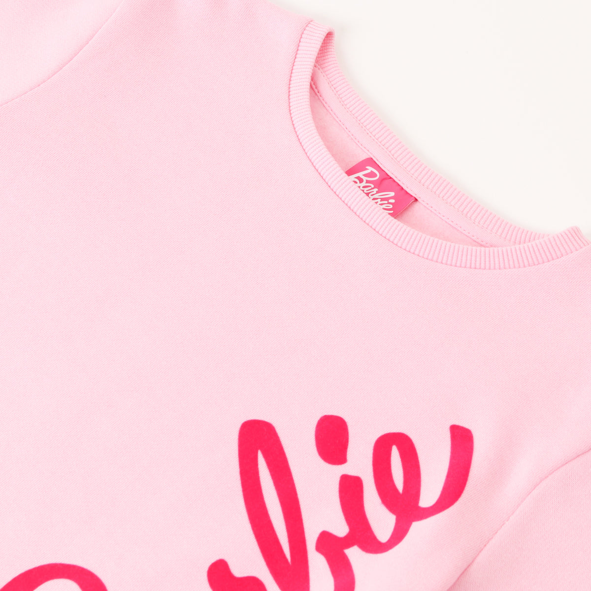 Poleron Cerrado Niña Big Logo Rosado Barbie