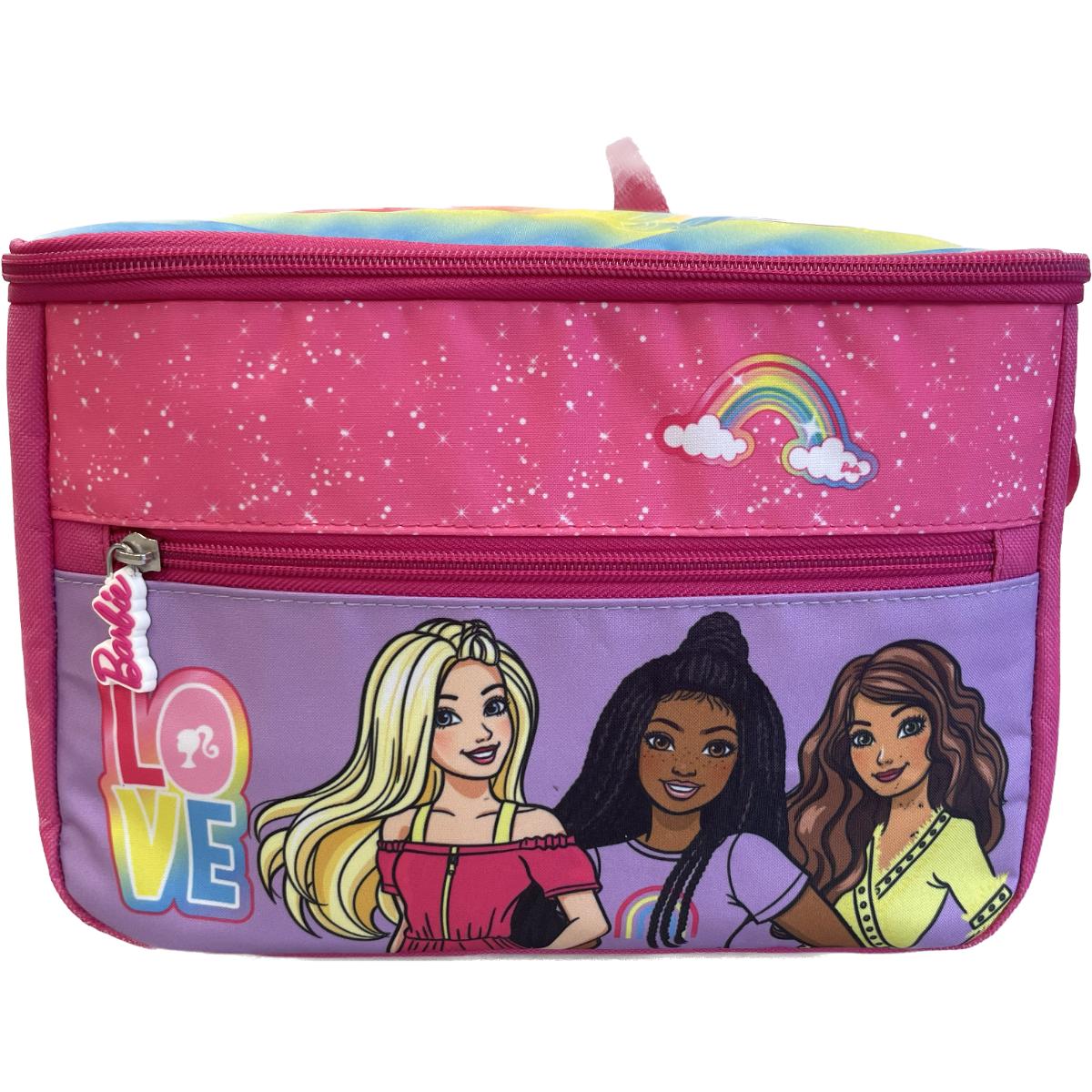 Lonchera Escolar Niña Doble Cierre Rosado Barbie