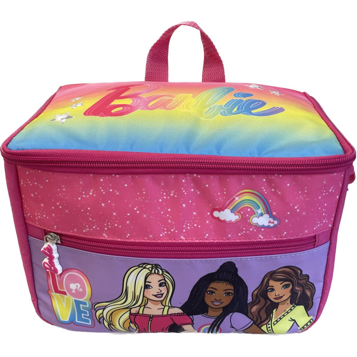Lonchera Escolar Niña Doble Cierre Rosado Barbie