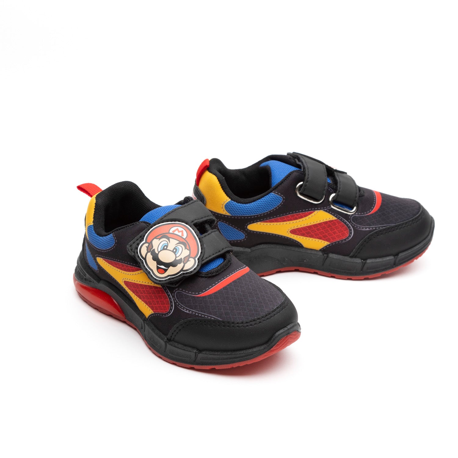 Zapatillas Con Luces Niño Cara Mario Bros Negro Nintendo
