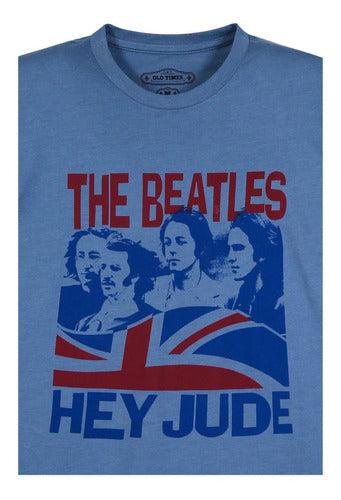 Polera Hombre Rock Celeste The Beatles
