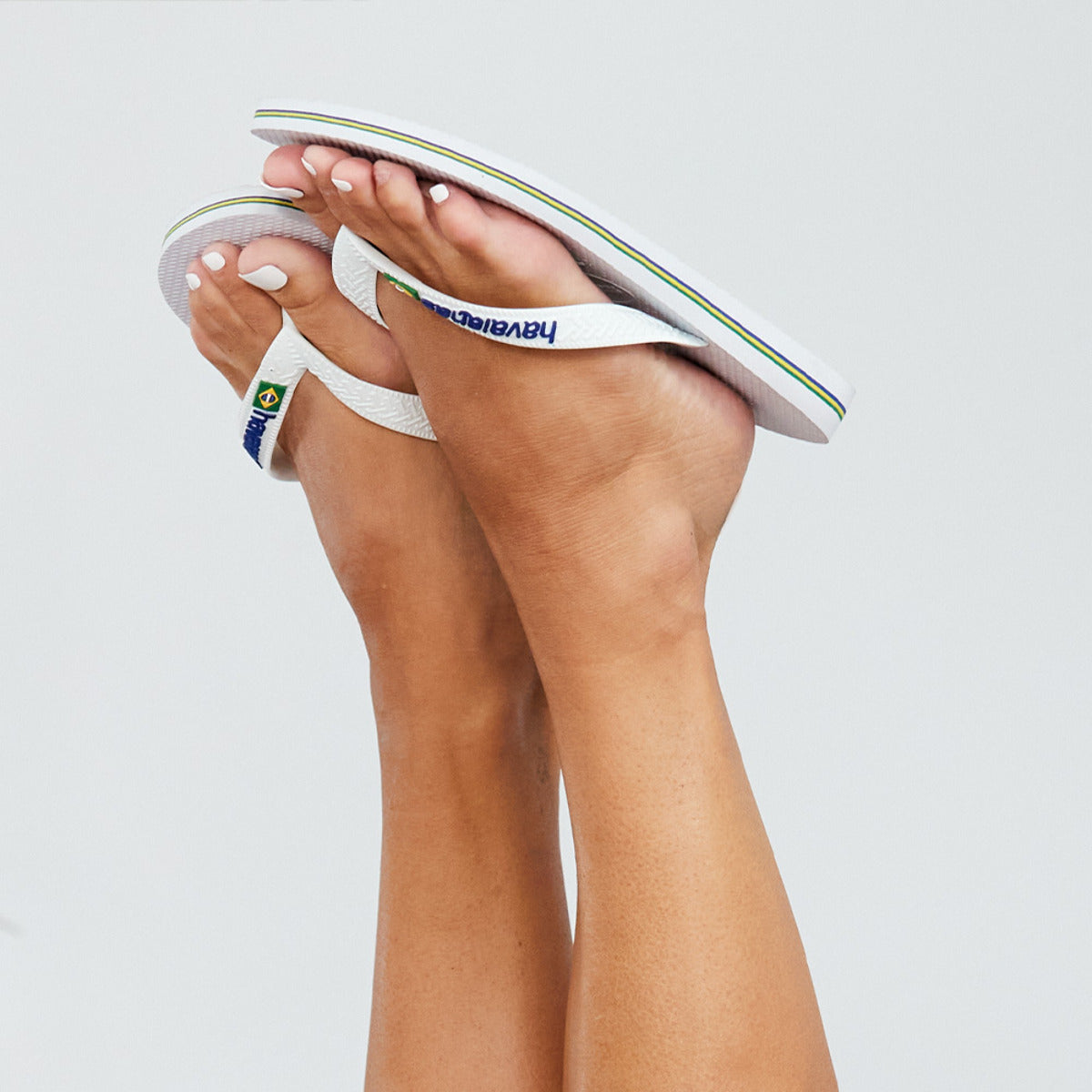 Sandalia Mujer Brasil Logo Blanco Havaianas
