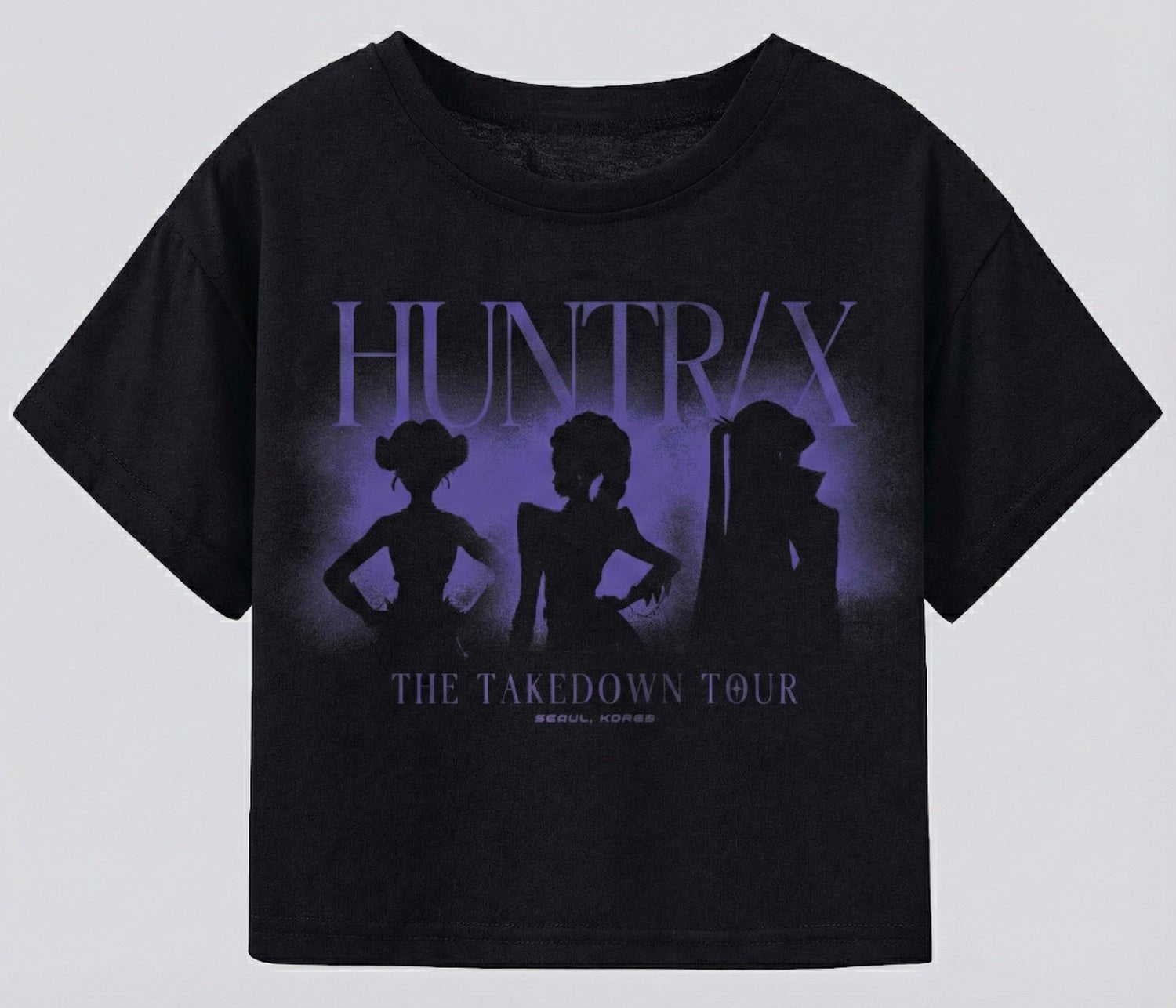 Polera Manga Corta Niña HUNTR/X Negro Kpop Demon Hunters - Poleras Chile | The Brands Club cl