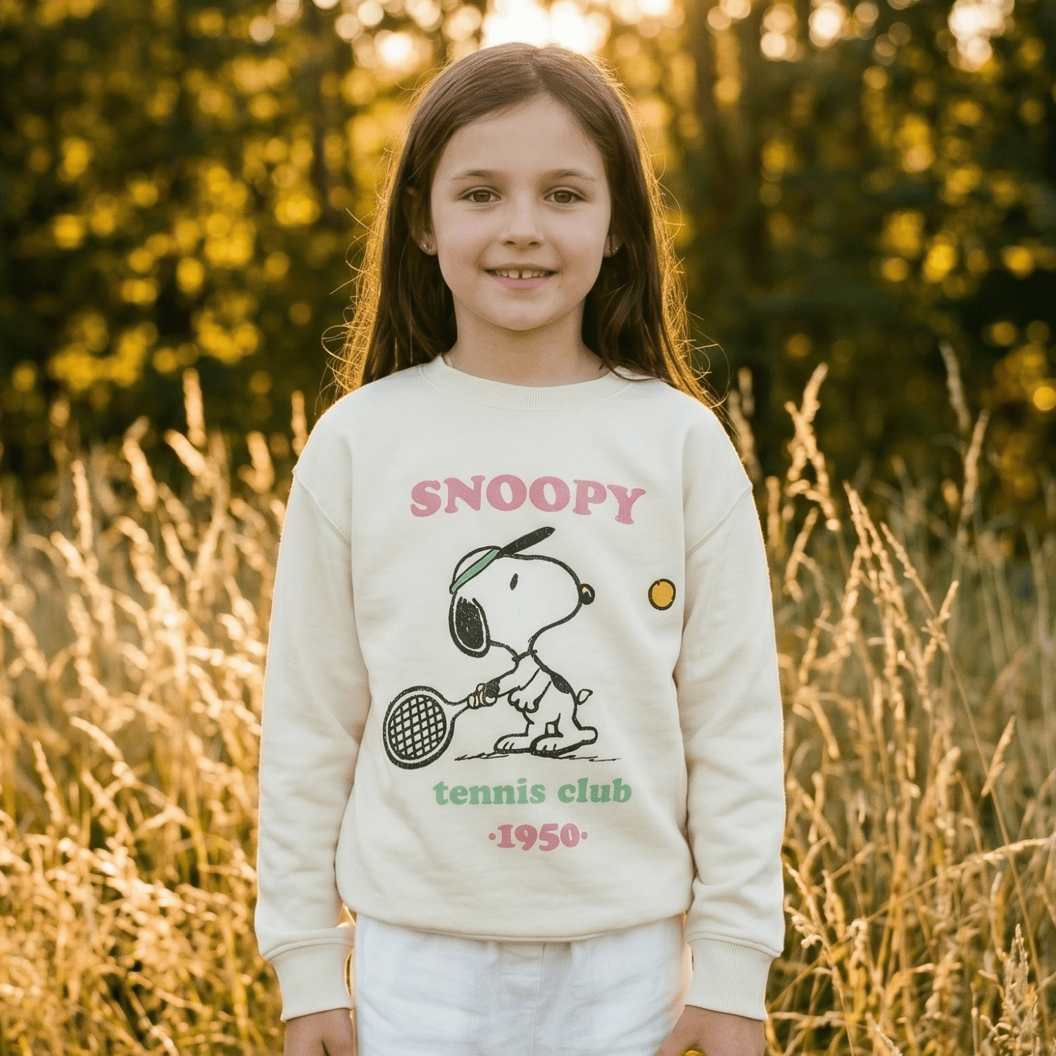 Polerón Cerrado Niña Tenis Blanco Snoopy - Polerones Chile | The Brands Club cl