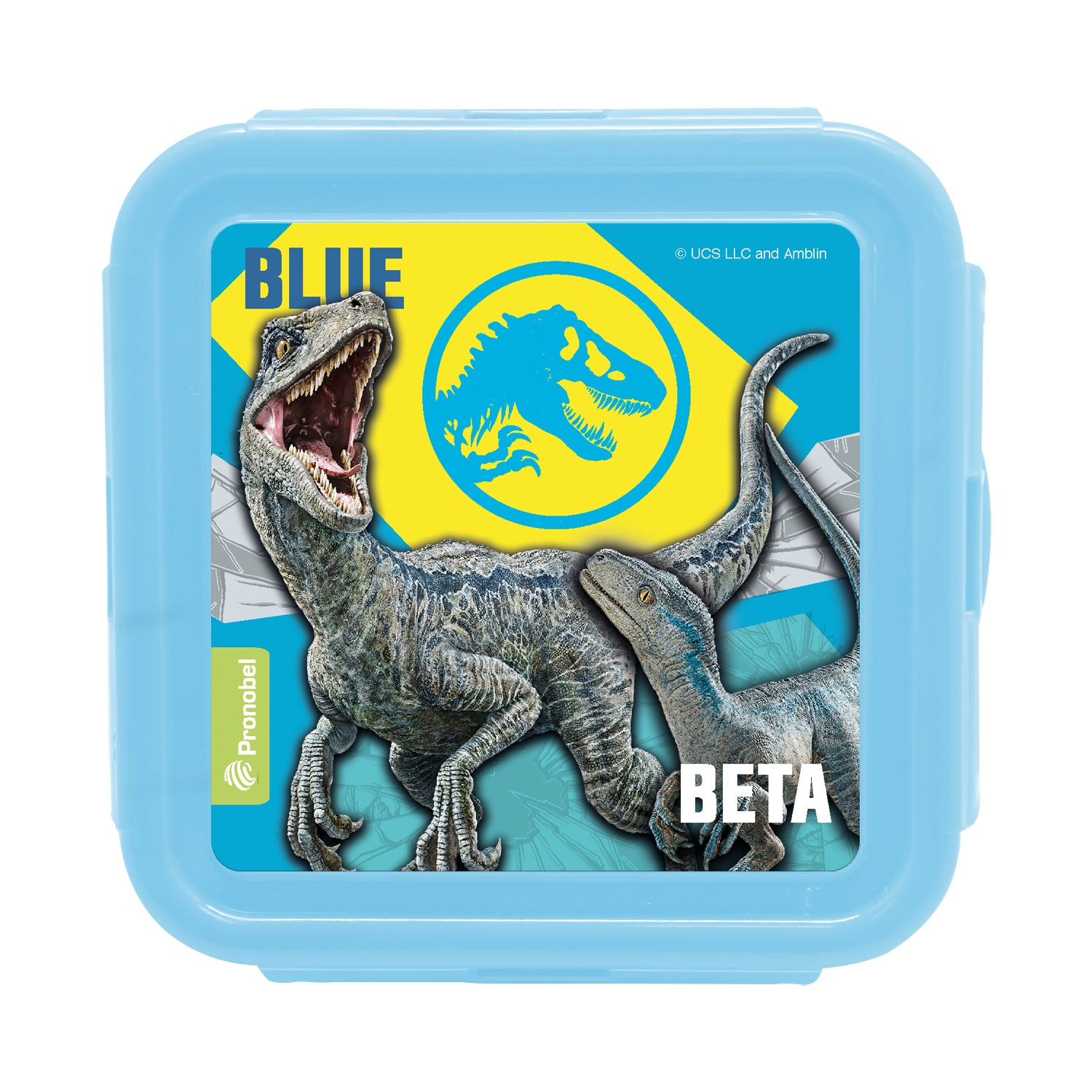 Contenedor Plástico Jurassic Park 500 ml Celeste