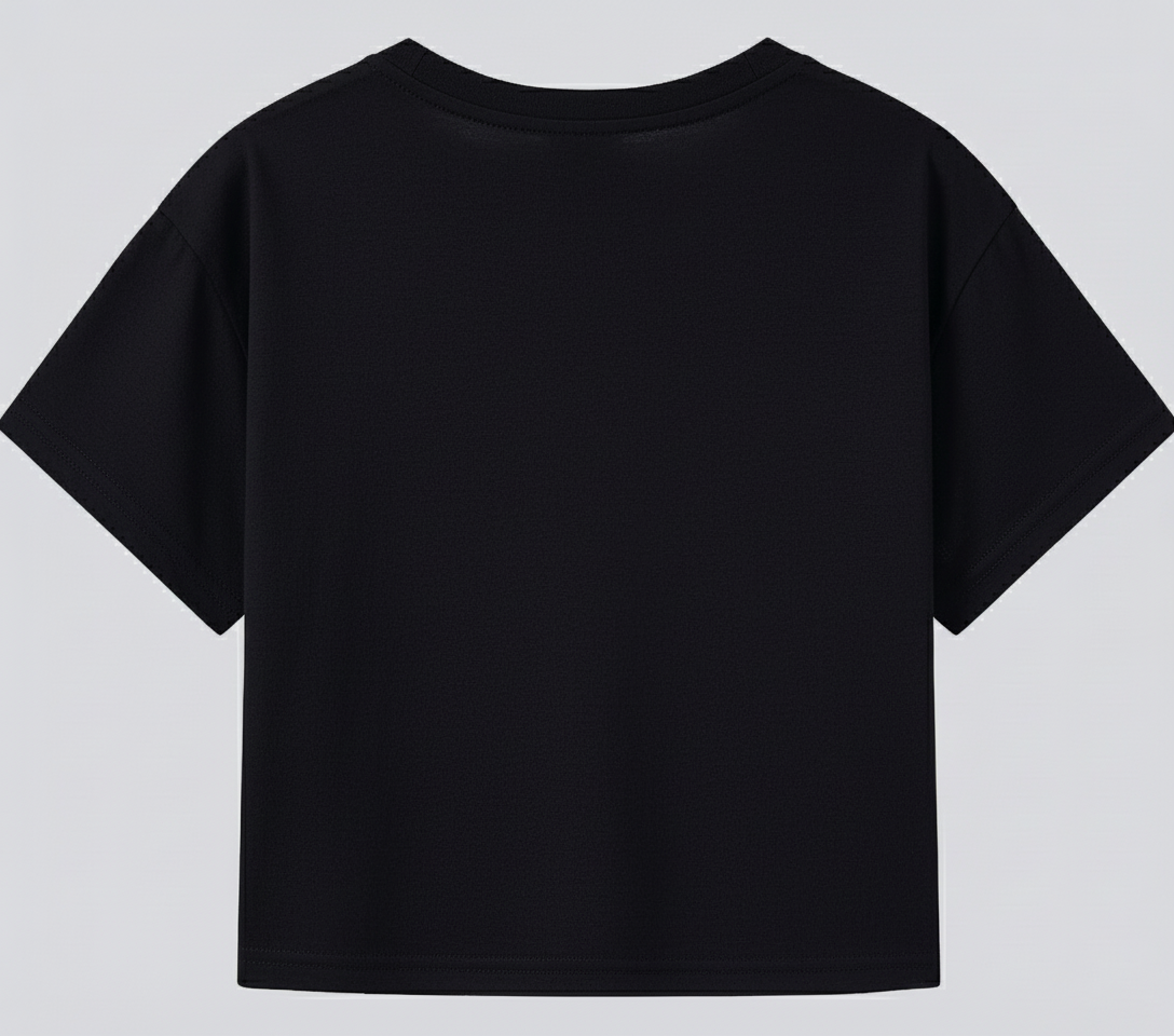 Polera Manga Corta Niña HUNTR/X Negro Kpop Demon Hunters