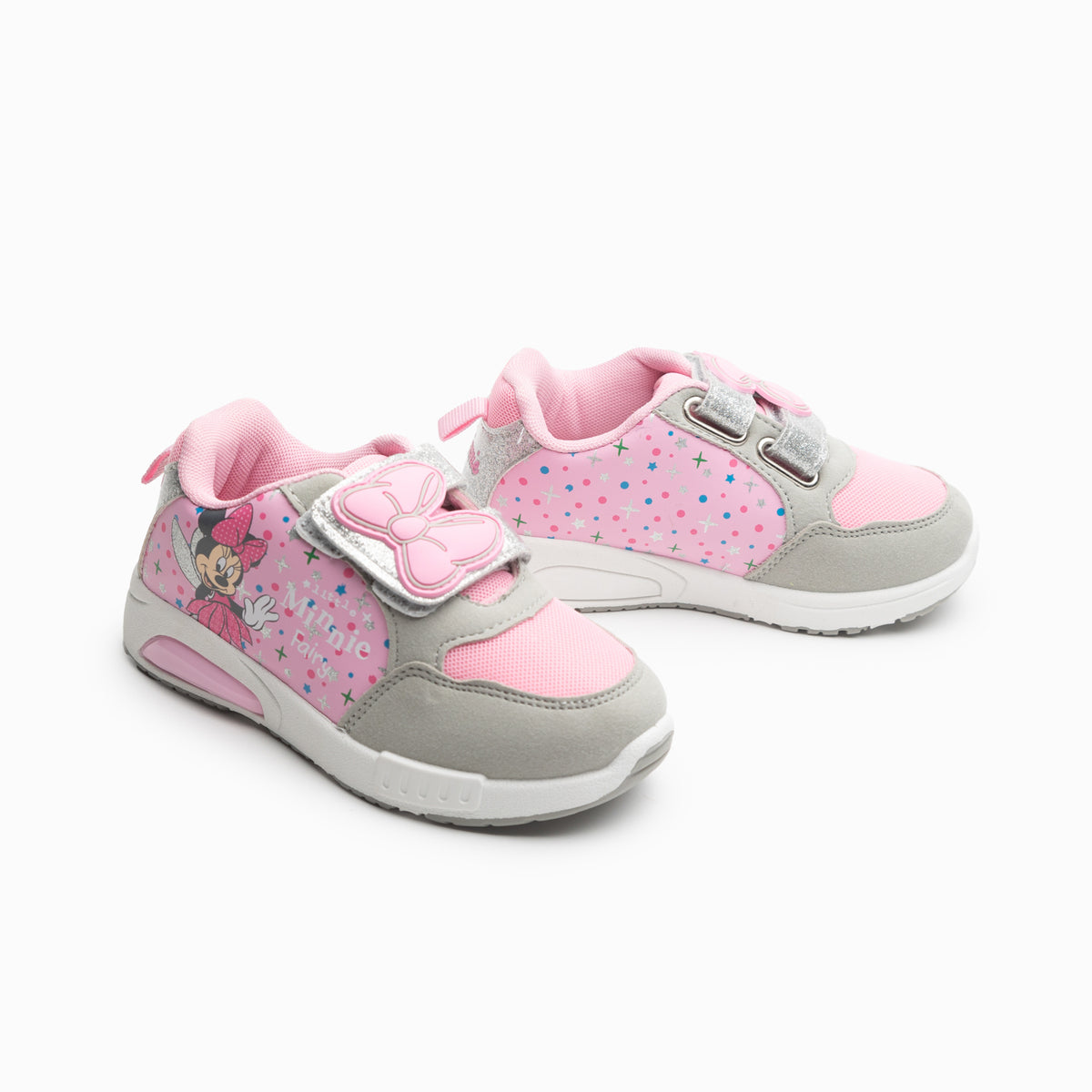 Zapatillas Luces Niña Minnie Saludos Rosado Disney